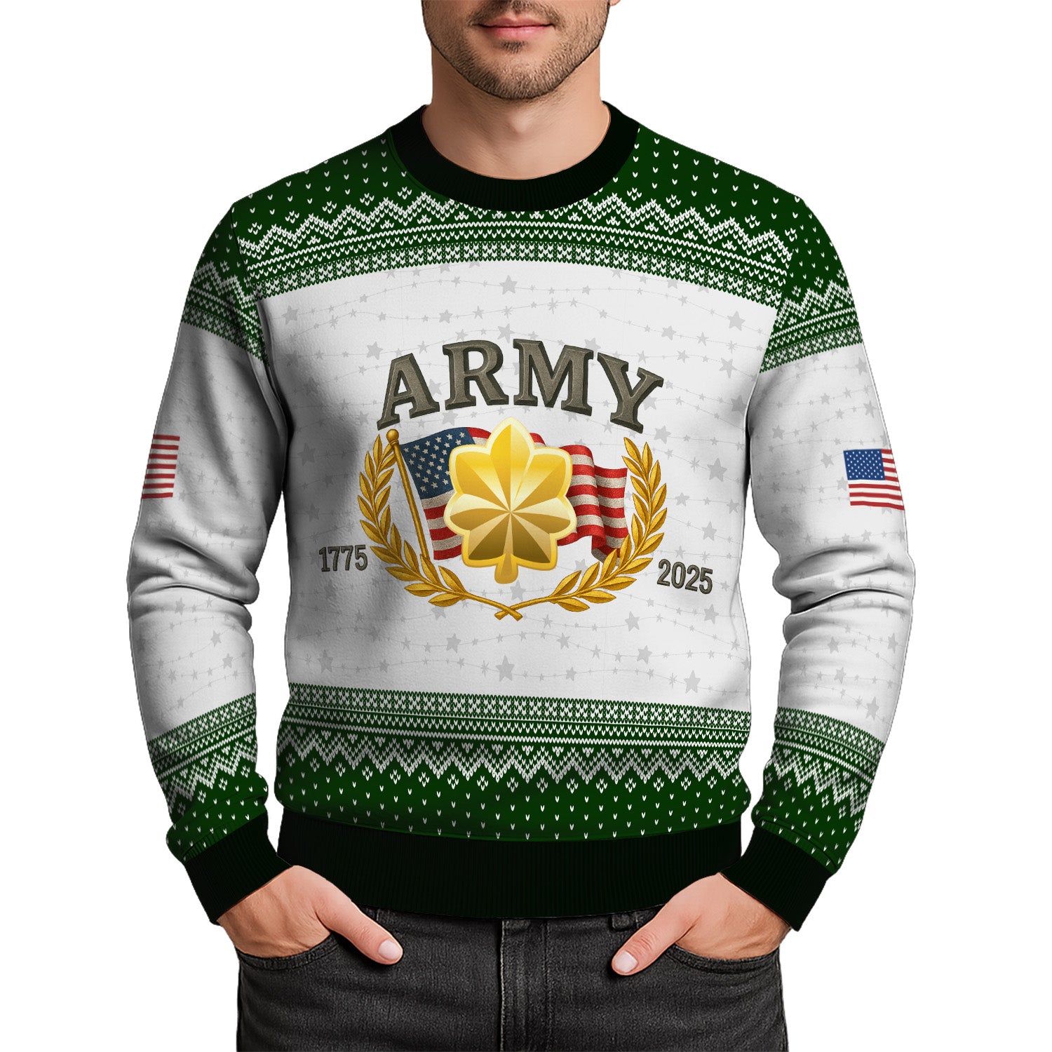 Personalized US Army Ugly Christmas Sweater TUST09