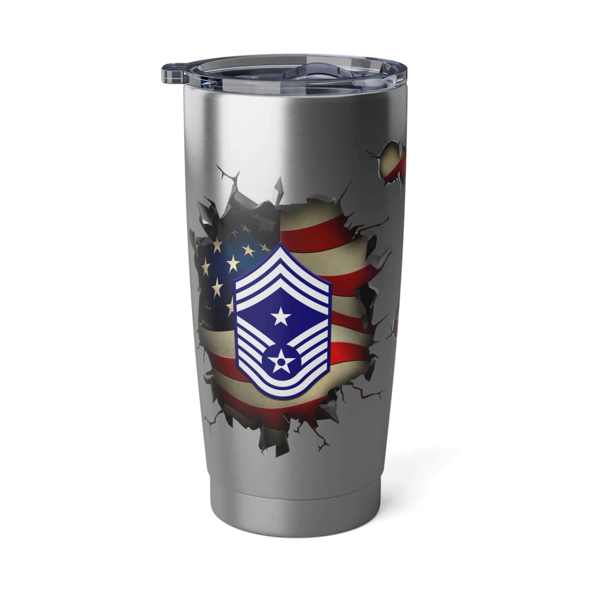 US Air Force E-9 Command Chief Master Sergeant CCM E9 Noncommissioned Officer Ranks 3D Break Effect Vagabond 20oz Tumbler