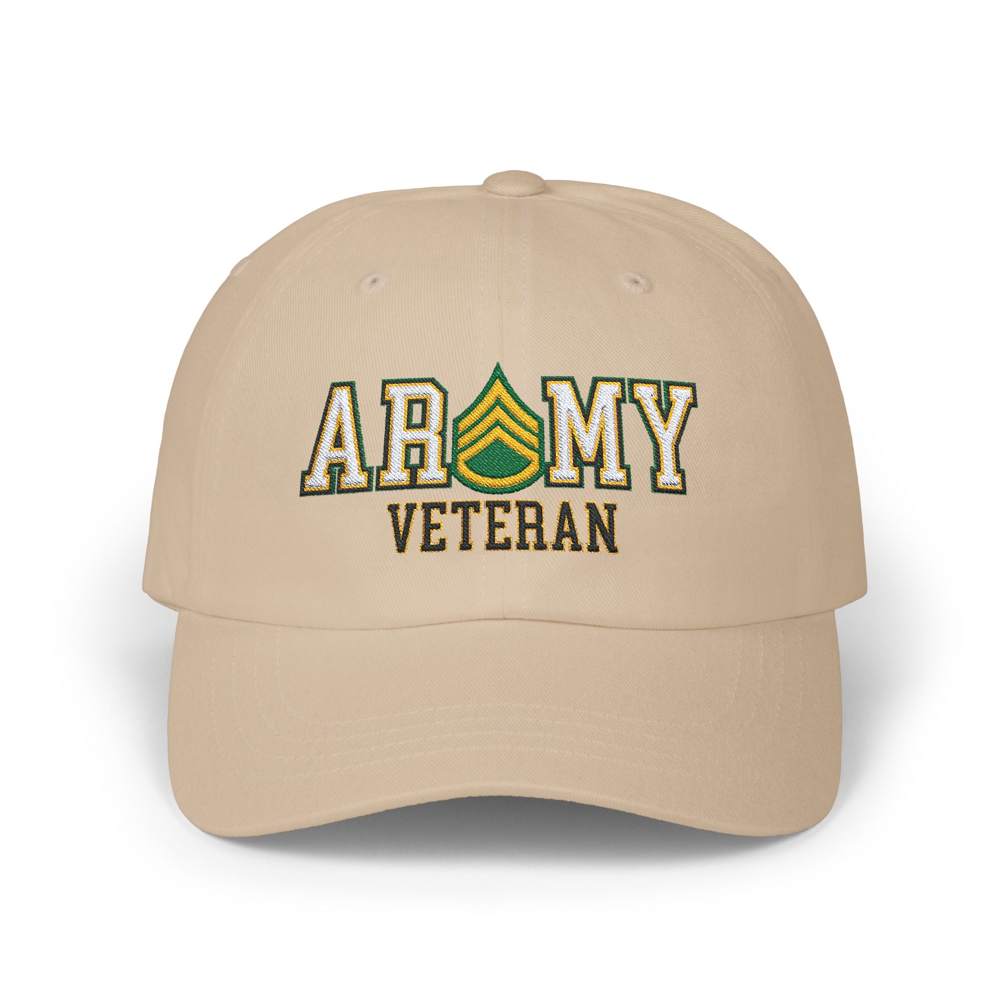 US Army E-6 Staff Sergeant E6 SSG Noncommissioned Officer Veteran Embroidered Classic Dad Cap