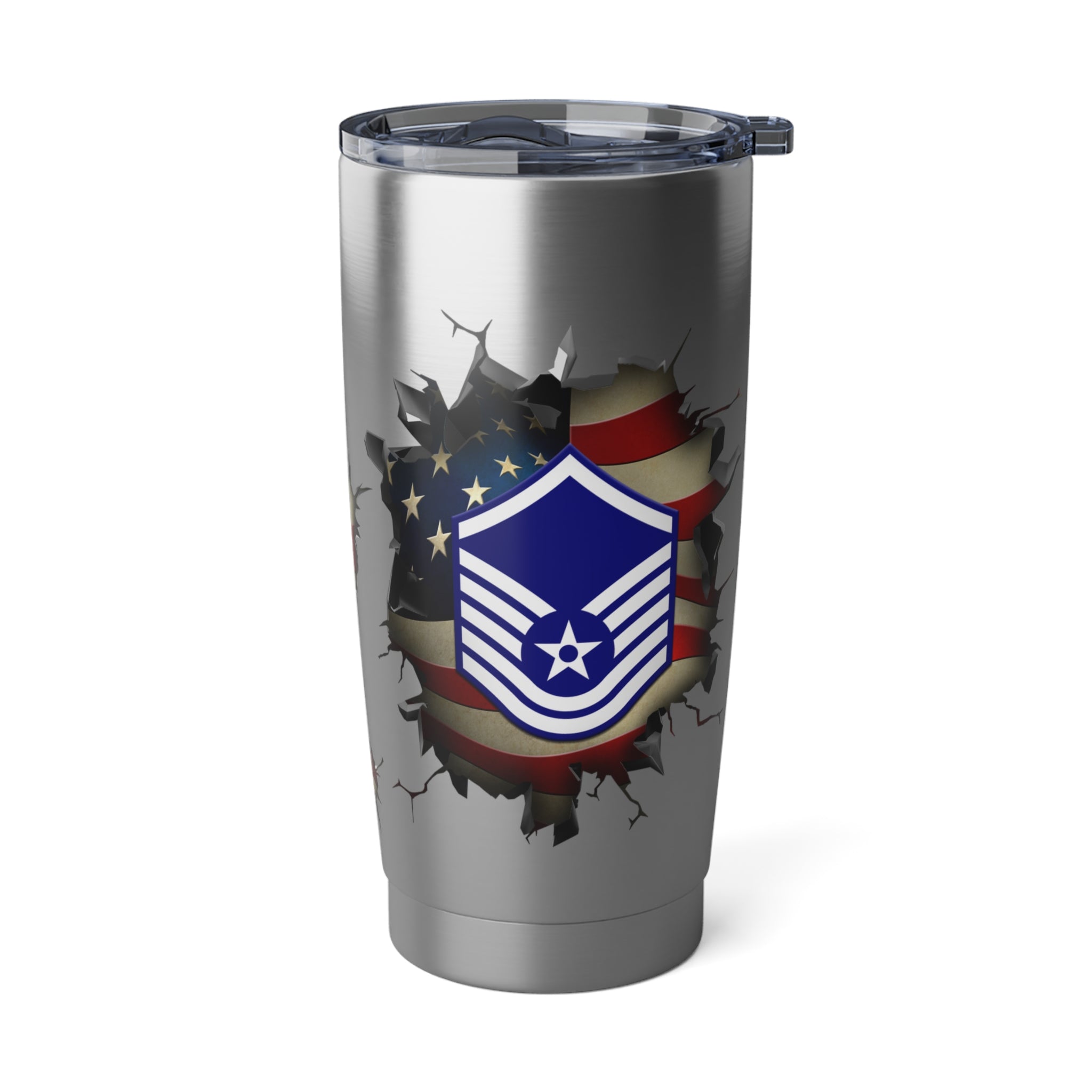 US Air Force E-7 Master Sergeant MSgt E7 Noncommissioned Officer Ranks AF Rank 3D Break Effect Vagabond 20oz Tumbler