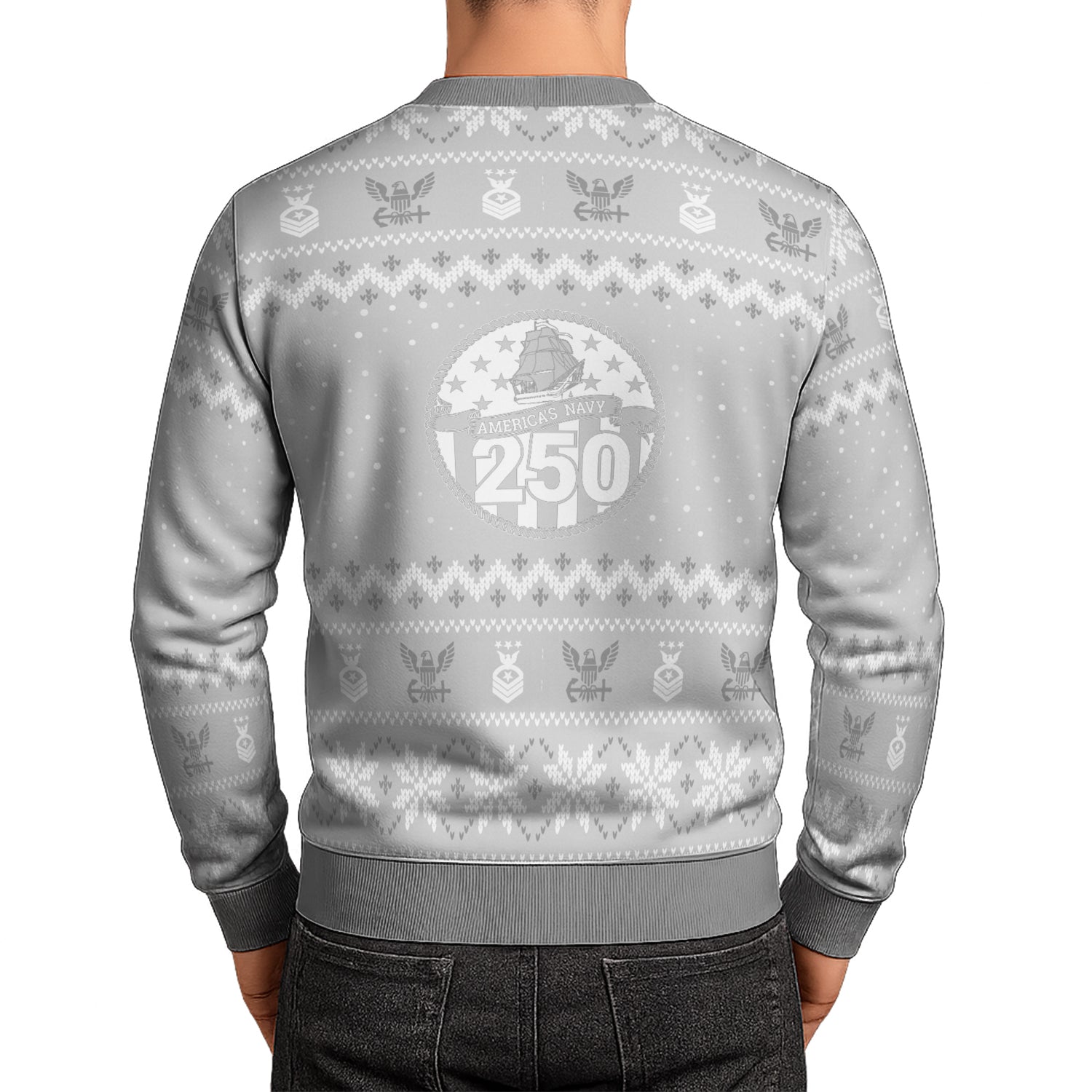 Personalized US Navy Christmas Ugly Sweater TUST08