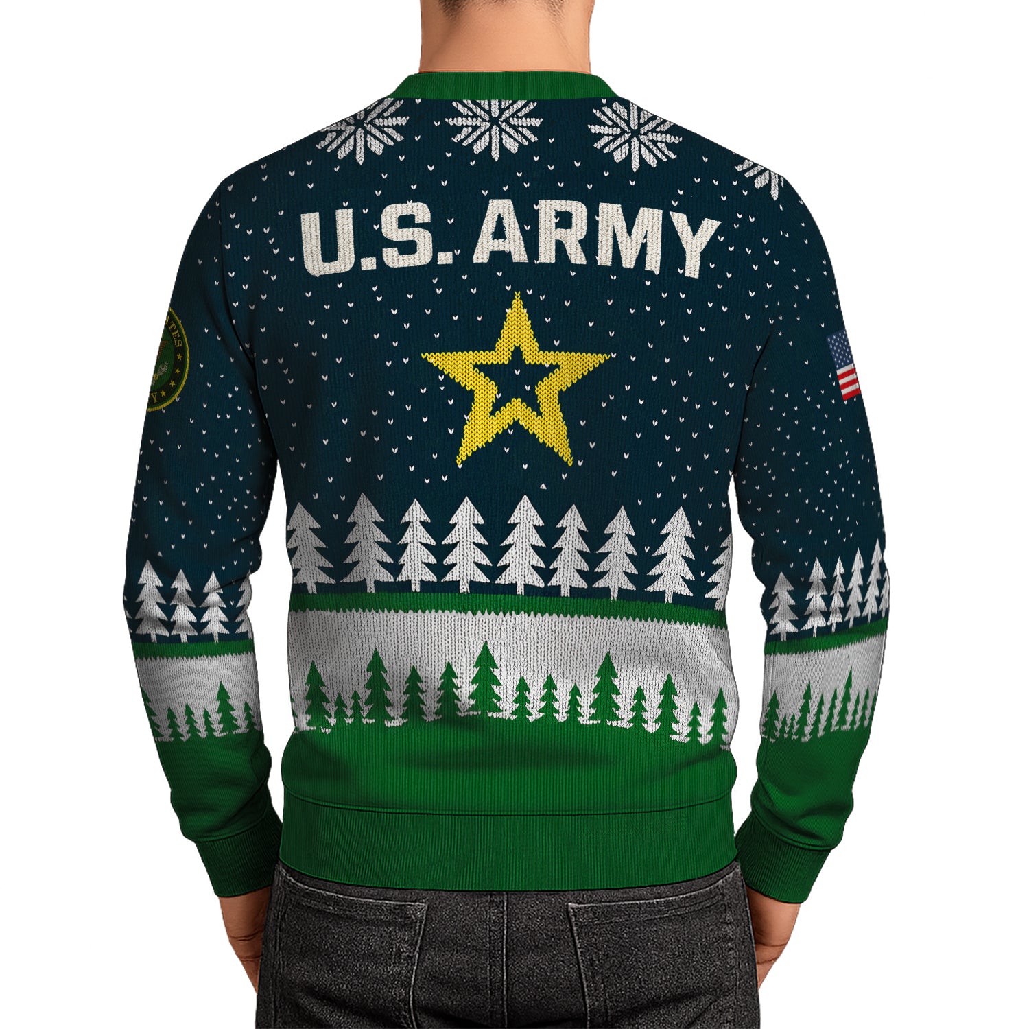 US Army Santa Cloud Christmas Ugly Christmas Sweater