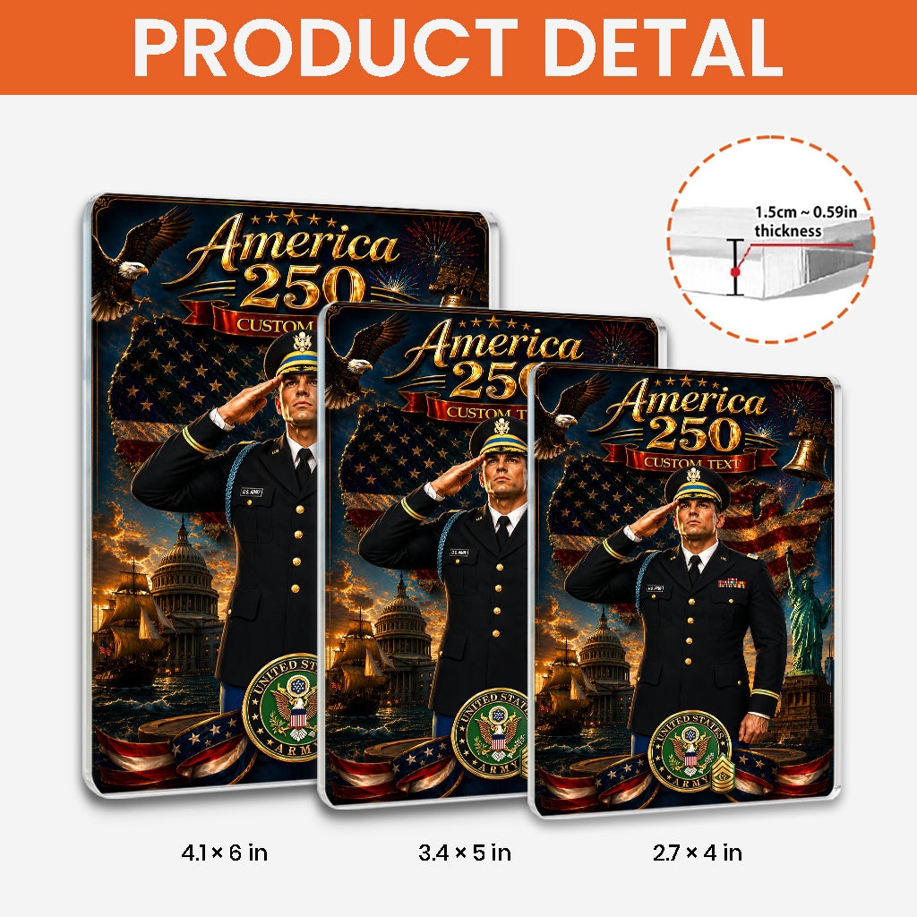 America 250 Custom US Army Service Uniform Figure Acrylic Block
