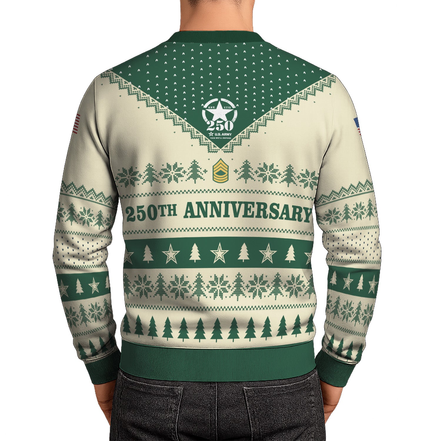 Custom Ranks US Army Ugly Christmas Sweater for Women Men TUST05