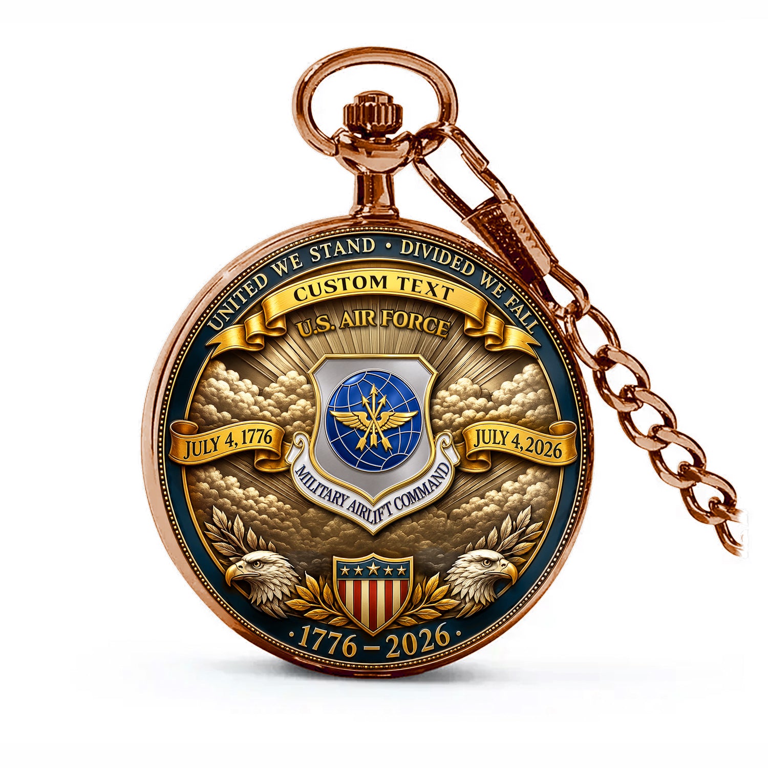 Personalized US Air Force Veteran Pocket Watch Custom Gift