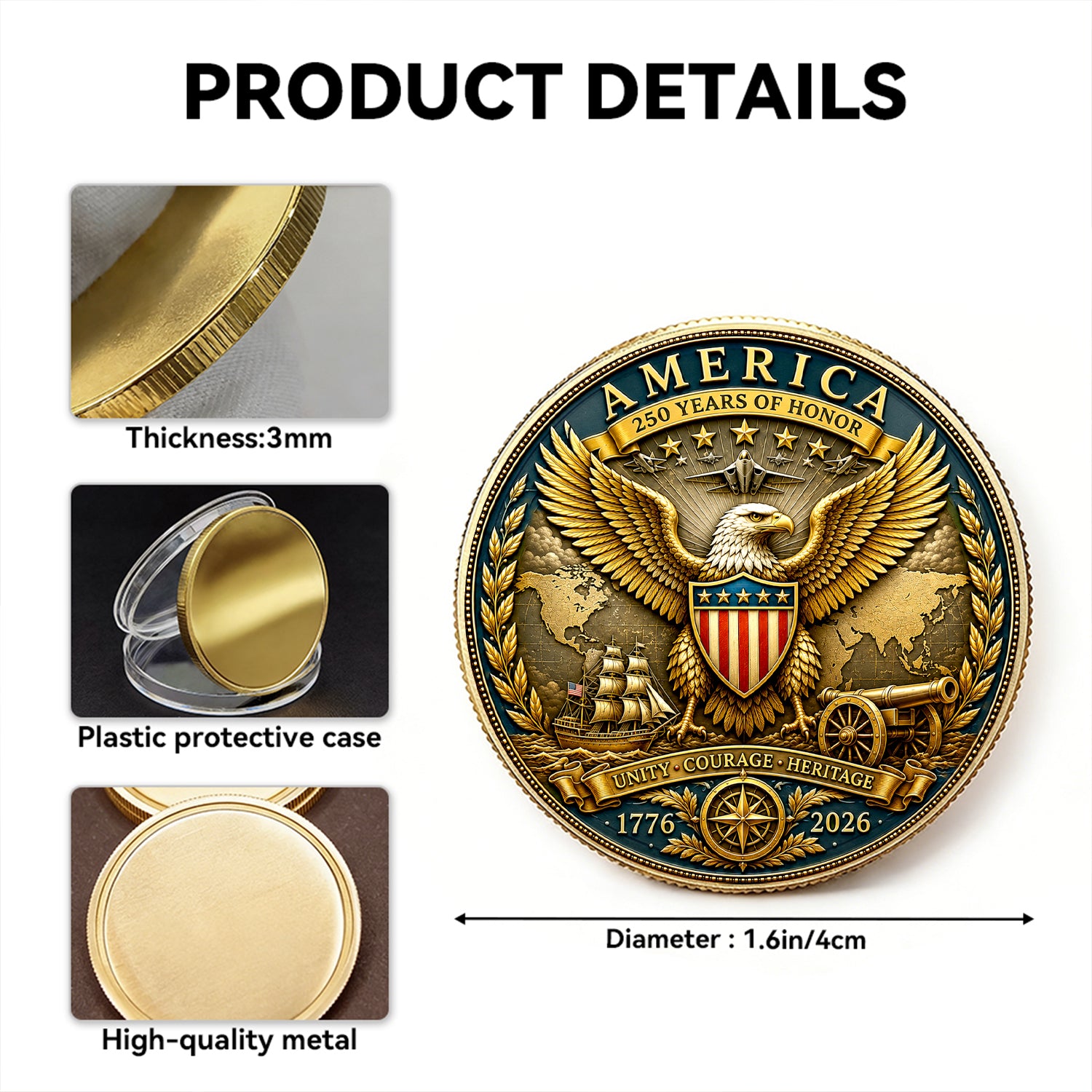 U.S. Navy Anchor Challenge Coin Custom Name Gift