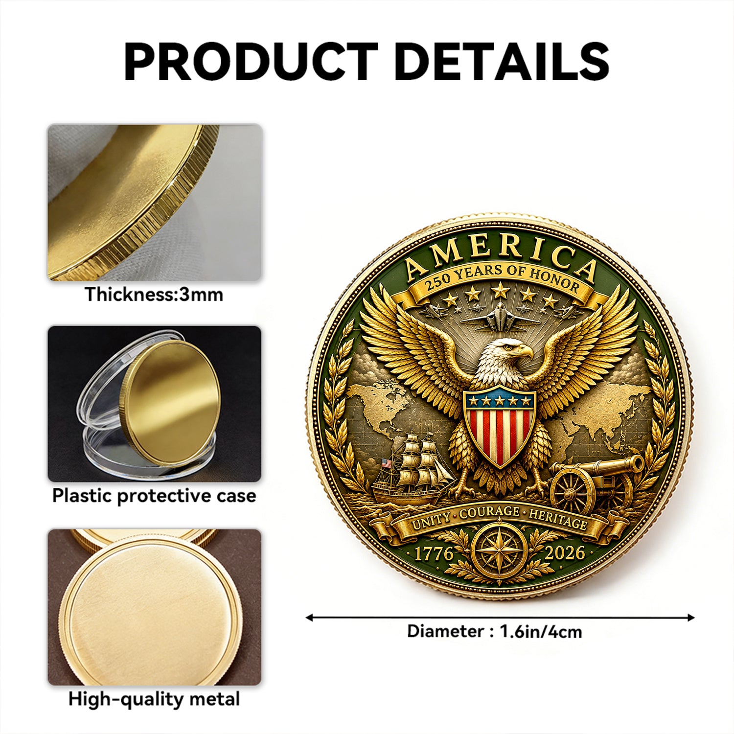 Custom Army Challenge Coin With Name Rank And Text