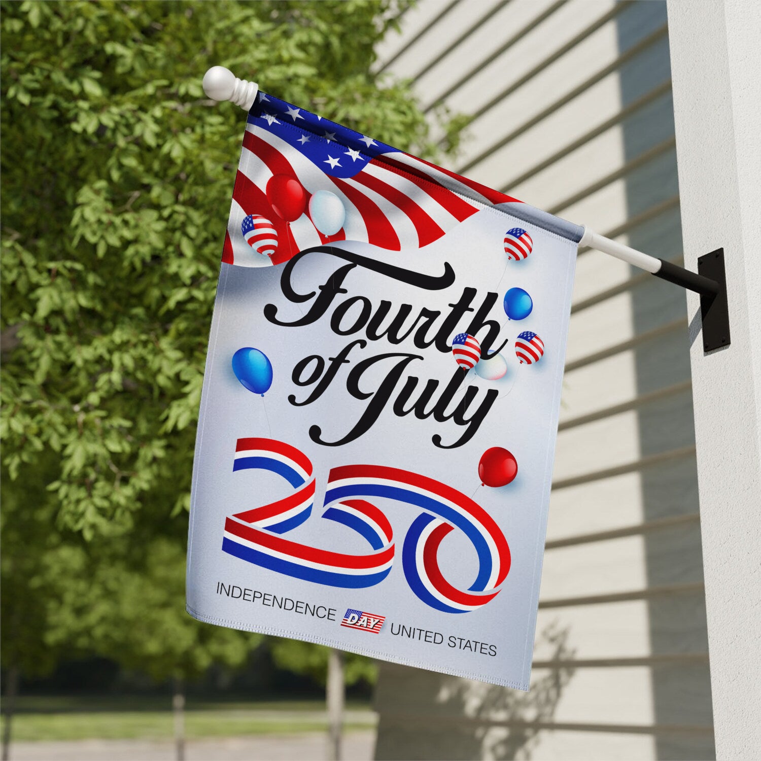 Fourth of July 250 House Flag 28''x40'' Twin-Side Printing