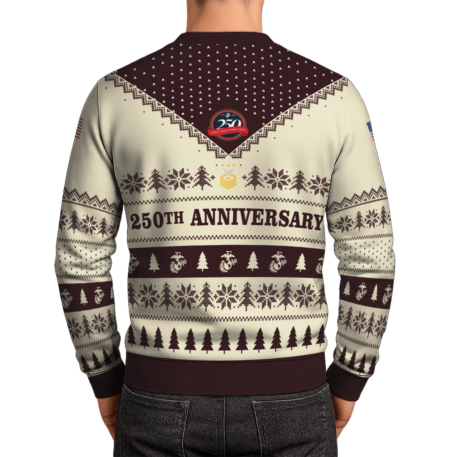 Custom Ranks USMC Ugly Christmas Sweater for Women Men TUST05