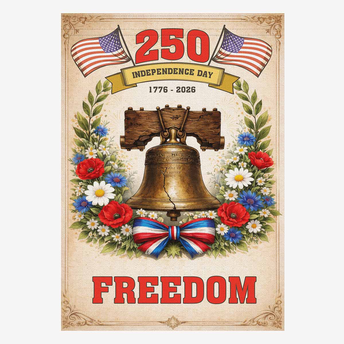 America 250 House Flag Independence Day Freedom Flag