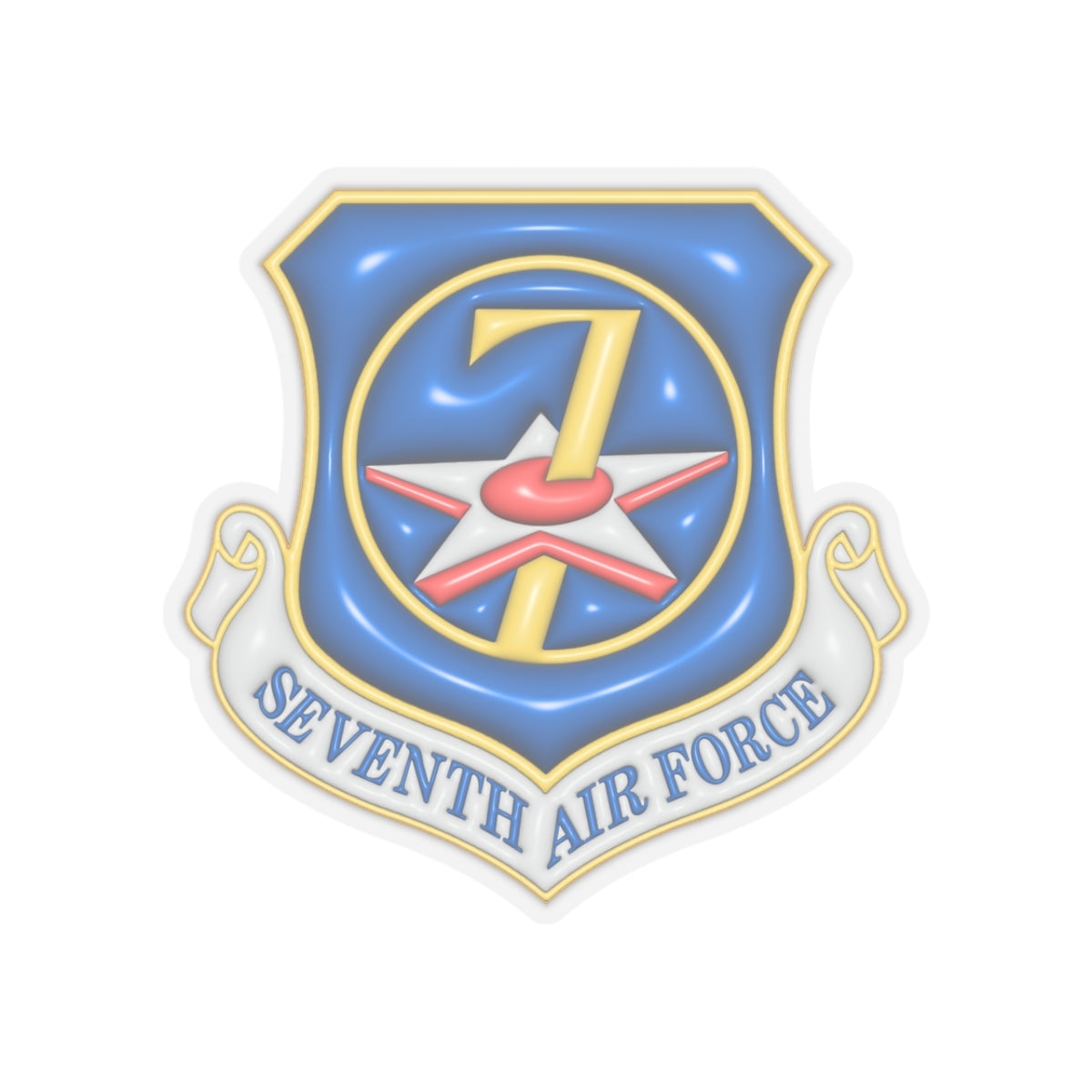 US Air Force Seventh Air Force 3D Effect Stickers