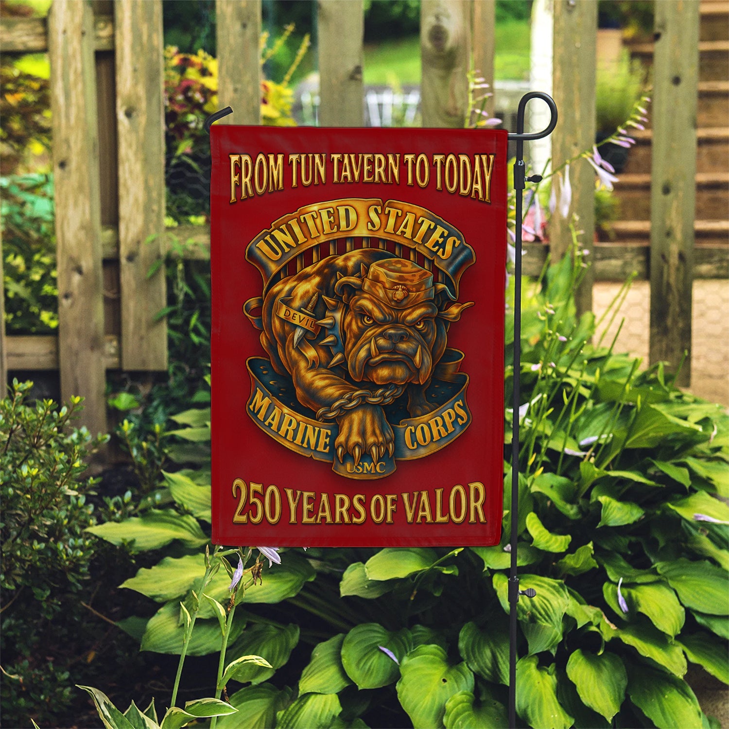 MARlNE From Tun Tavern To Today Garden Flag 12" x 18" Twin-Side Printing