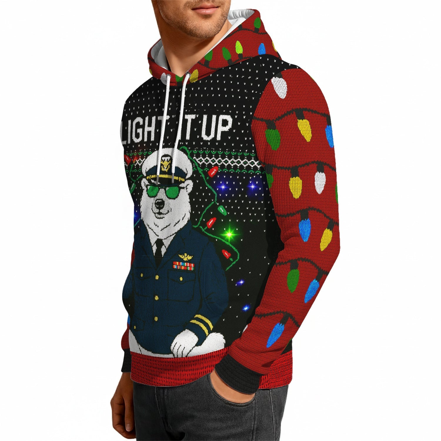 US Navy Light It Up Hoodie 3D All Over Print