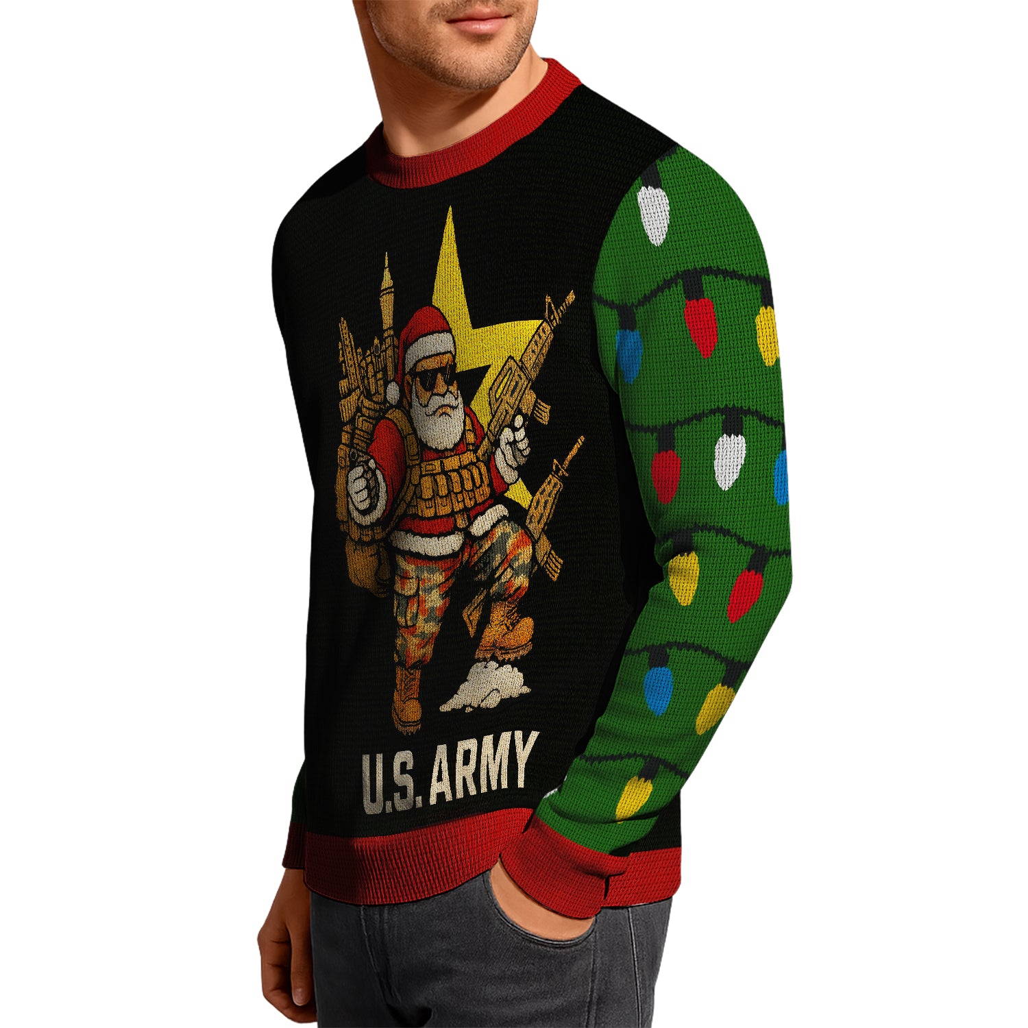 Army Santa Soldier Christmas Ugly Christmas Sweater
