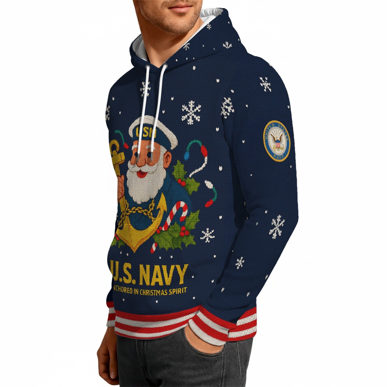 US Navy 250 Anchored In Christmas Spirit Christmas Xmas 3D All Over Print