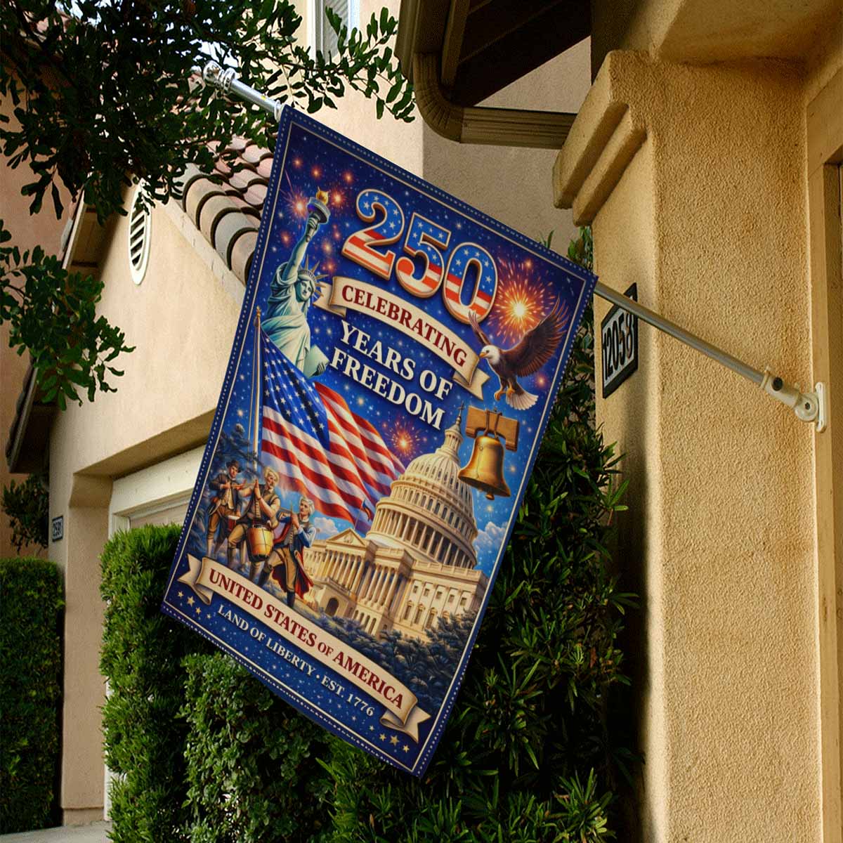 America 250 House Flag – 250 Years of Freedom Patriotic Celebration 1776–2026