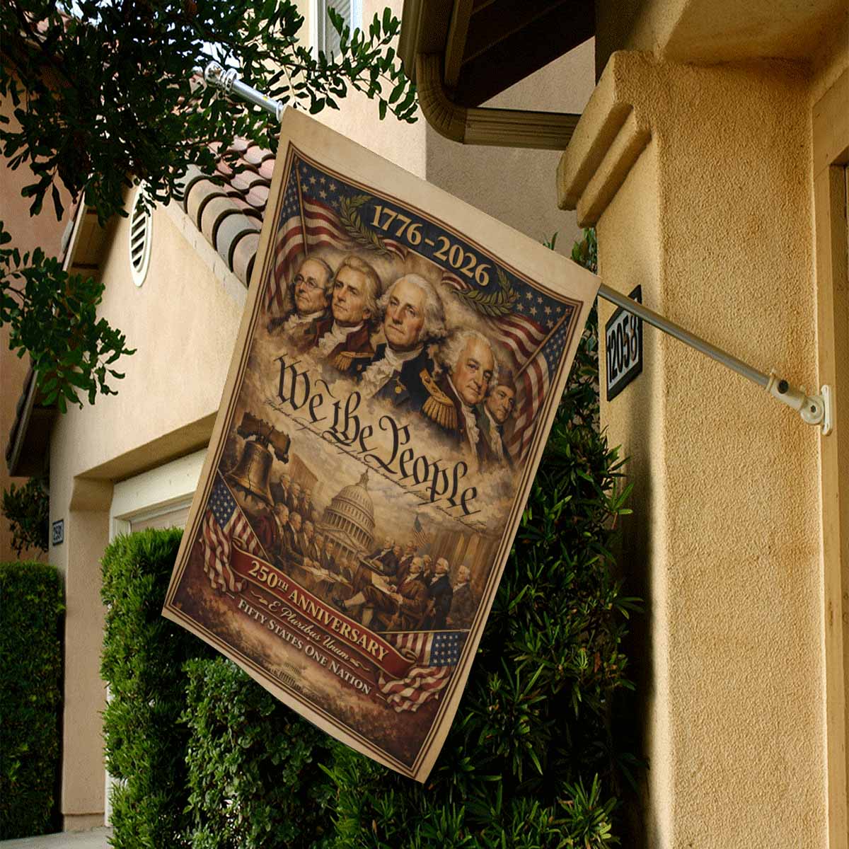 We The People America 250 House Flag 1776-2026 Patriotic USA Anniversary Banner