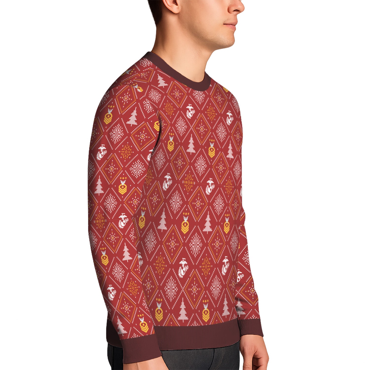 Custom Ranks USMC Ugly Christmas Sweater for Women Men TUST03