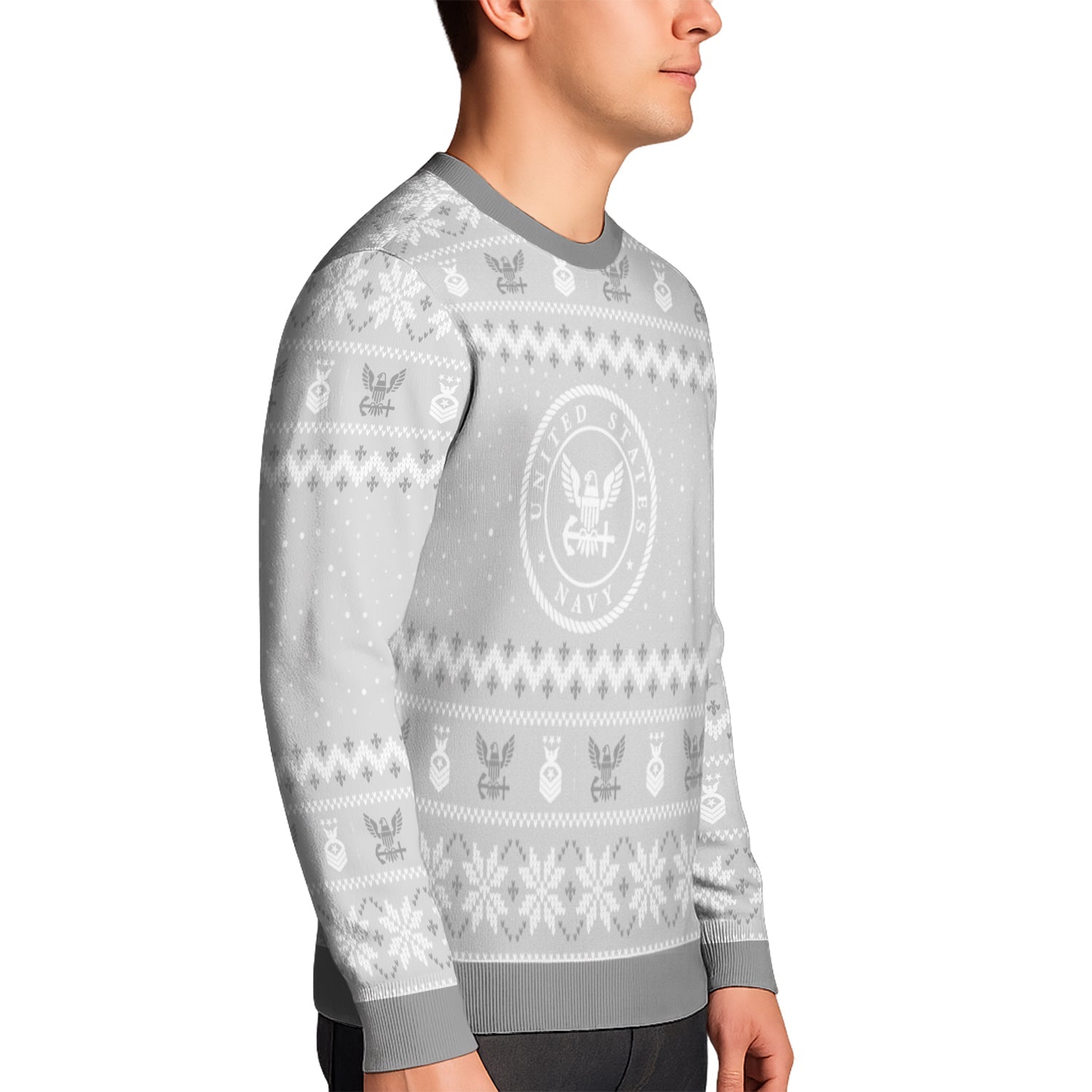 Personalized US Navy Christmas Ugly Sweater TUST08