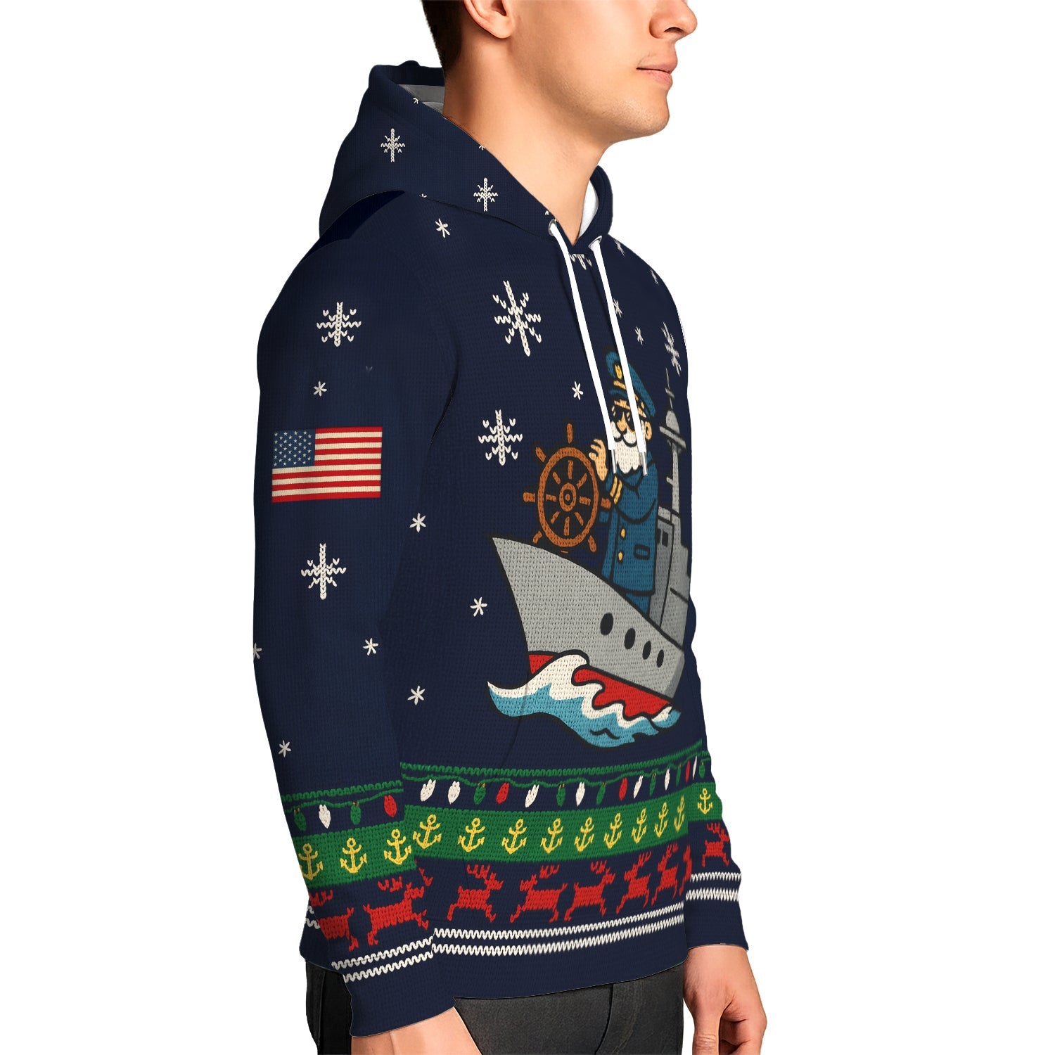 US Navy Christmas Hoodie 3D All Over Print