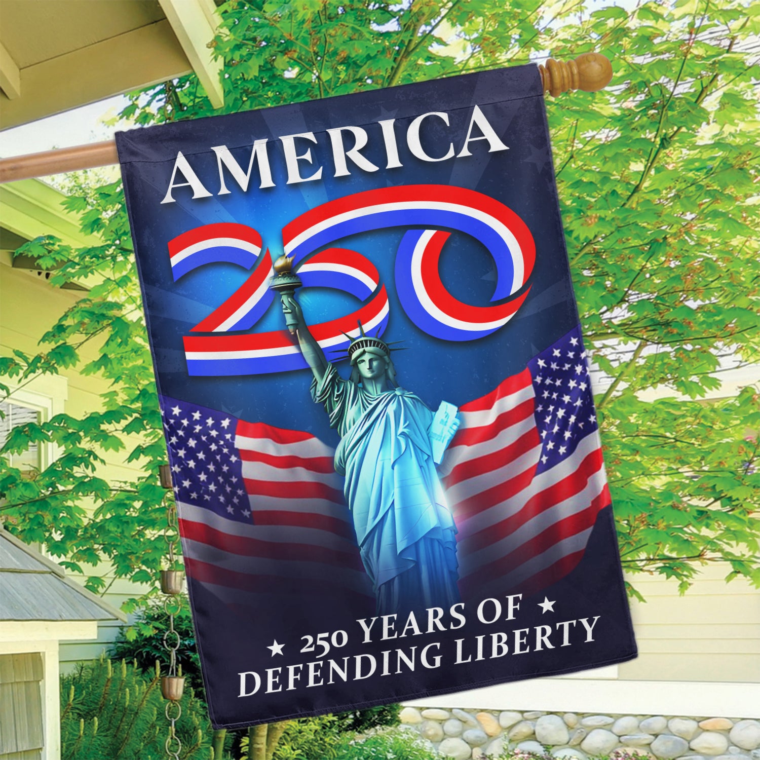 America 250 Year Of Defending Liberty House Flag 28''x40'' Twin-Side Printing