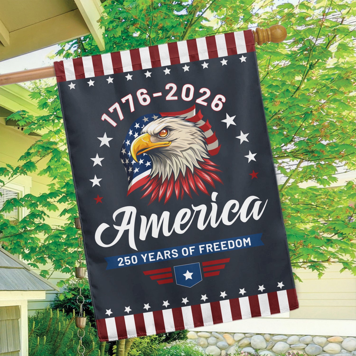 1776-2026 America 250 Years Of Freedom House Flag 28''x40'' Twin-Side Printing