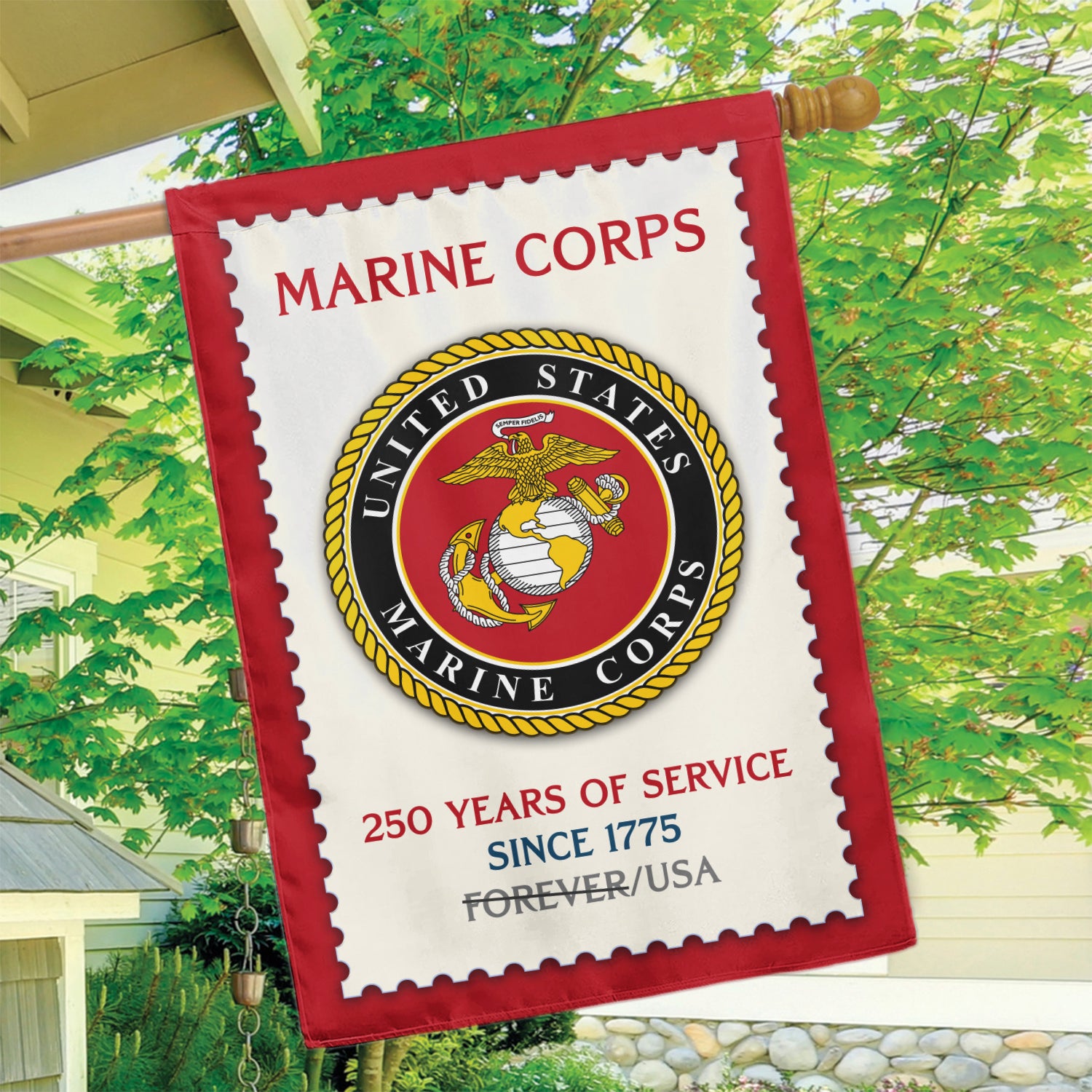 MARlNE 250 Years Of Service Since 1775 House Flag 28" x 40" Twin-Side Printing