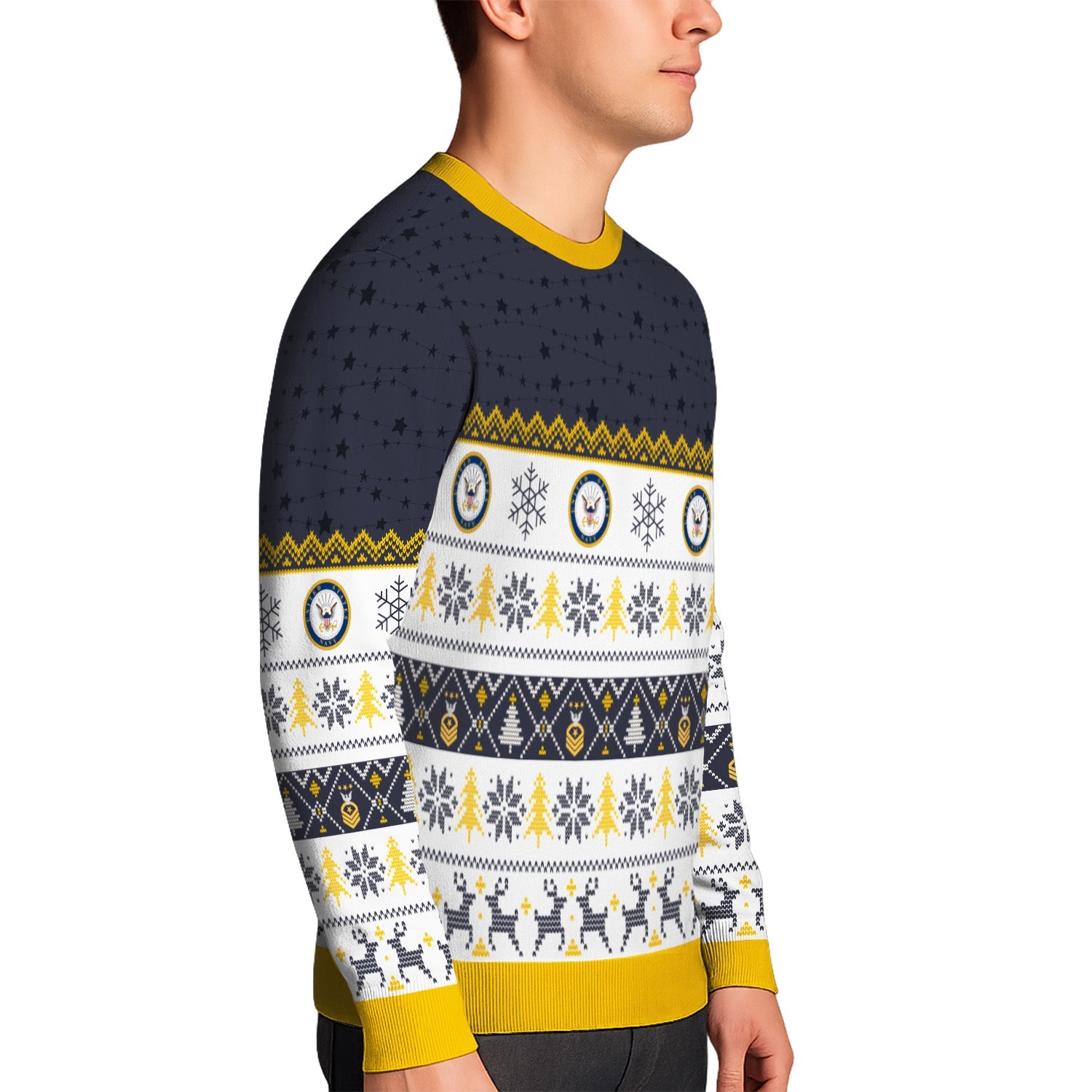 Personalized US Navy Christmas Ugly Sweater TUST06