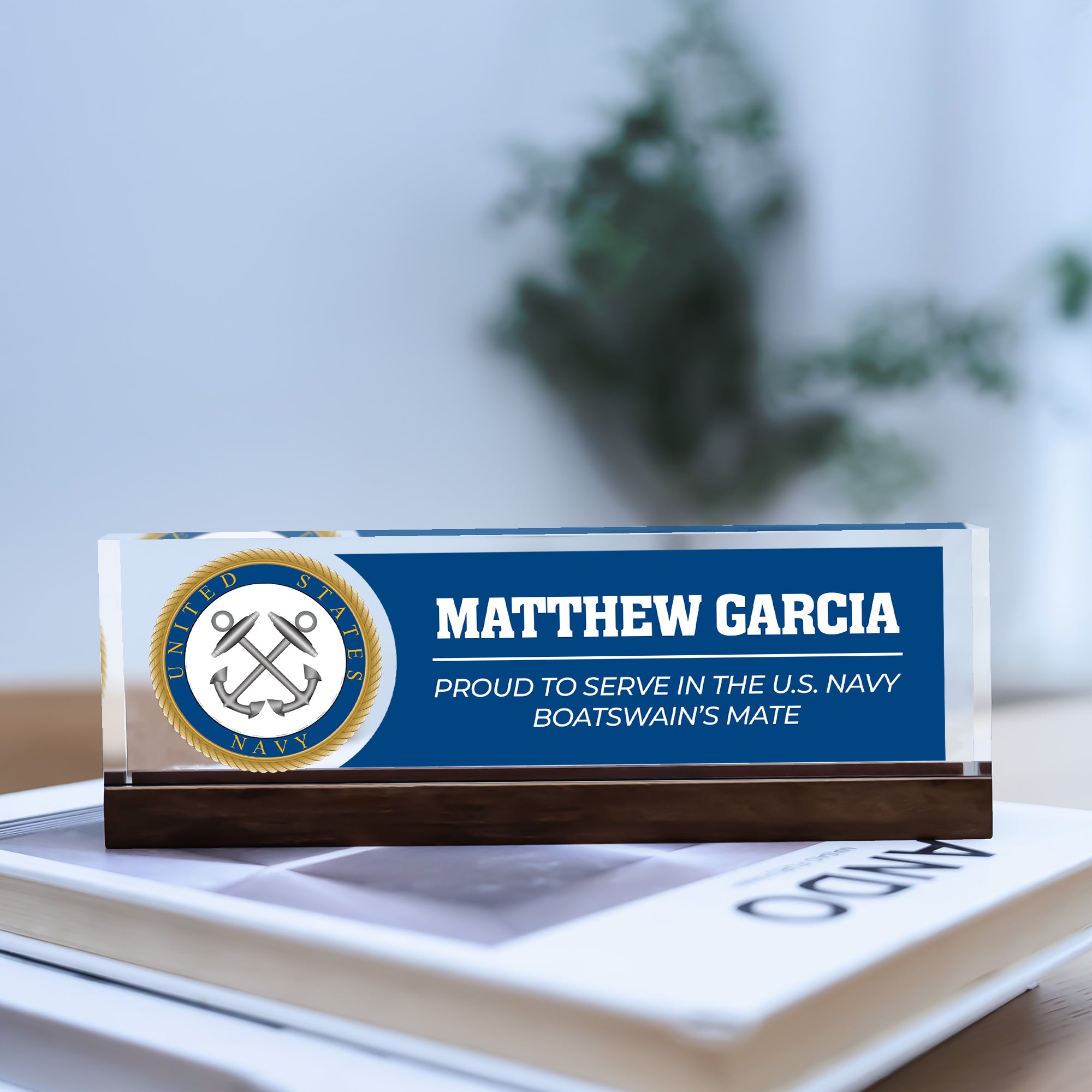 US Navy Custom Acrylic Plaque – Personalized Service Gift