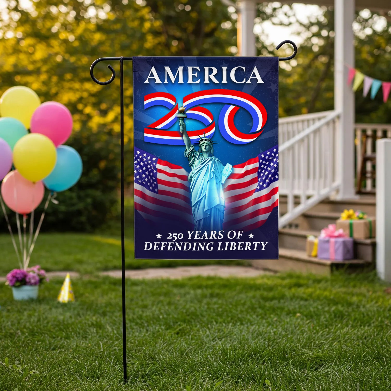 America 250 Year Of Defending Liberty Garden Flag 12''x18'' Twin-Side Printing