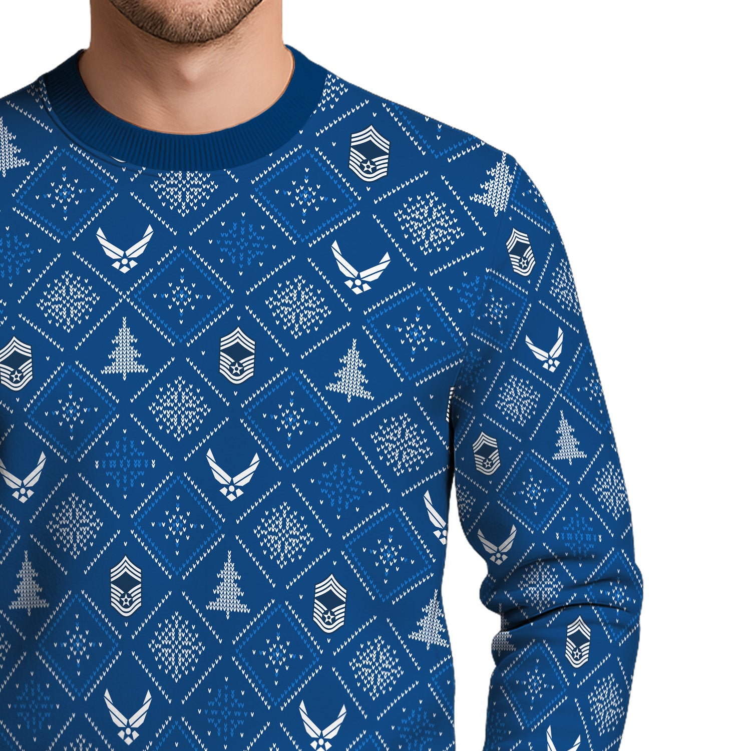 Custom Ranks US Air Force Ugly Christmas Sweater for Women Men TUST03