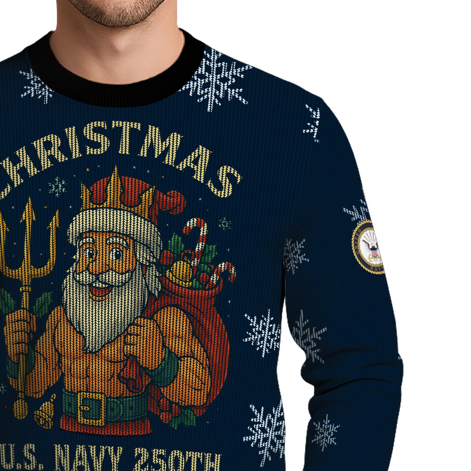 US Navy 250th Anniversary Christmas Ugly Sweater
