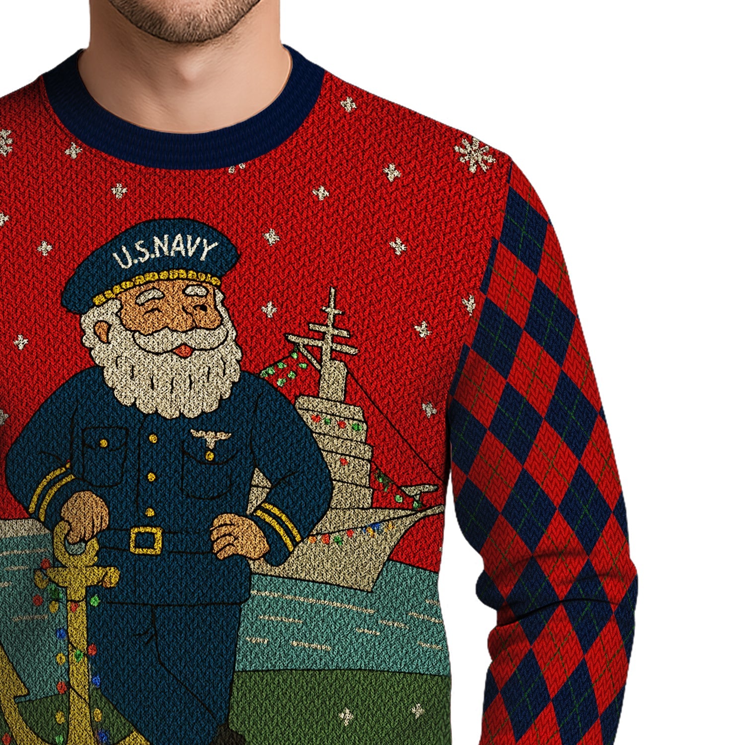 US Navy 250 Years Strong Christmas Ugly Sweater