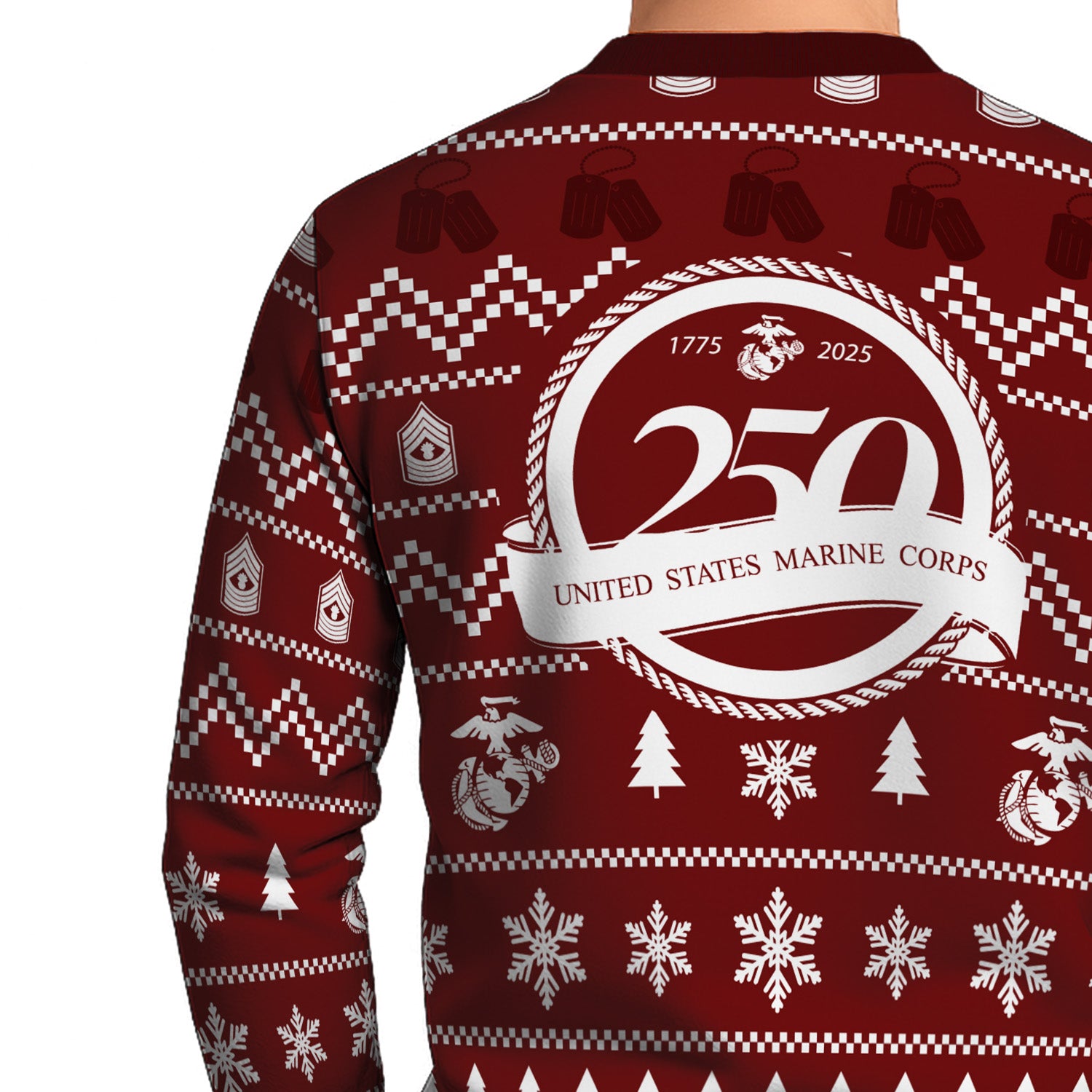 Custom Ranks USMC Ugly Christmas Sweater for Women Men TUST01