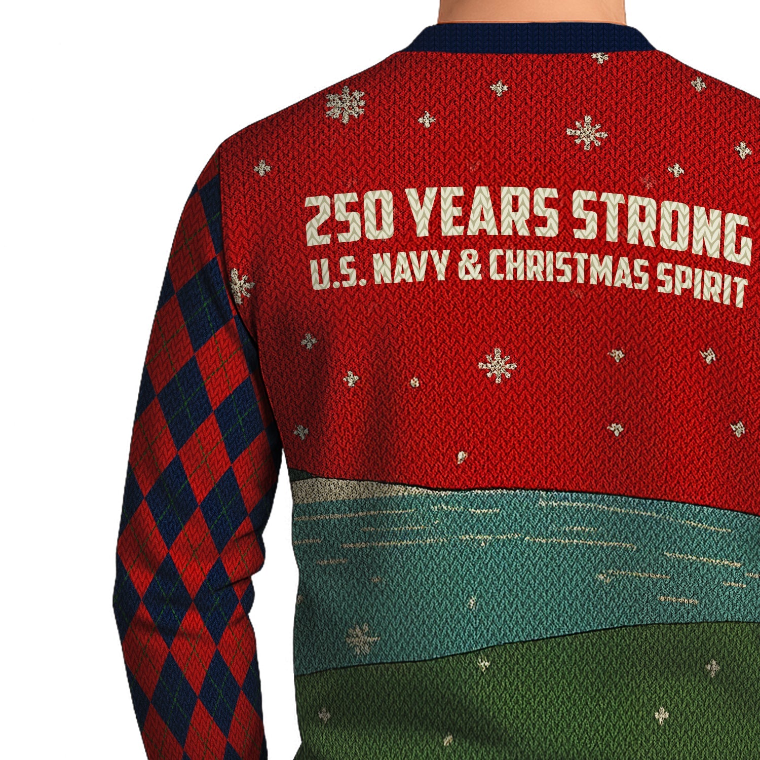 US Navy 250 Years Strong Christmas Ugly Sweater