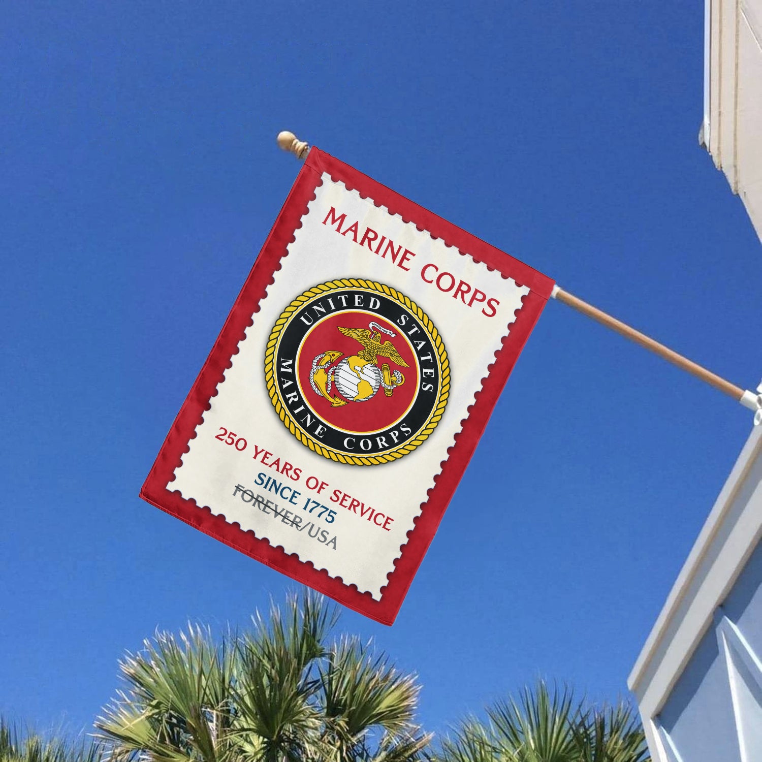 MARlNE 250 Years Of Service Since 1775 House Flag 28" x 40" Twin-Side Printing