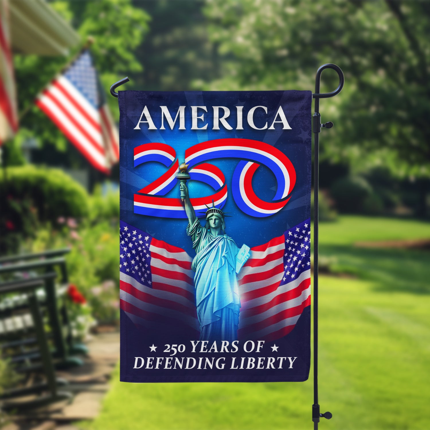 America 250 Year Of Defending Liberty Garden Flag 12''x18'' Twin-Side Printing