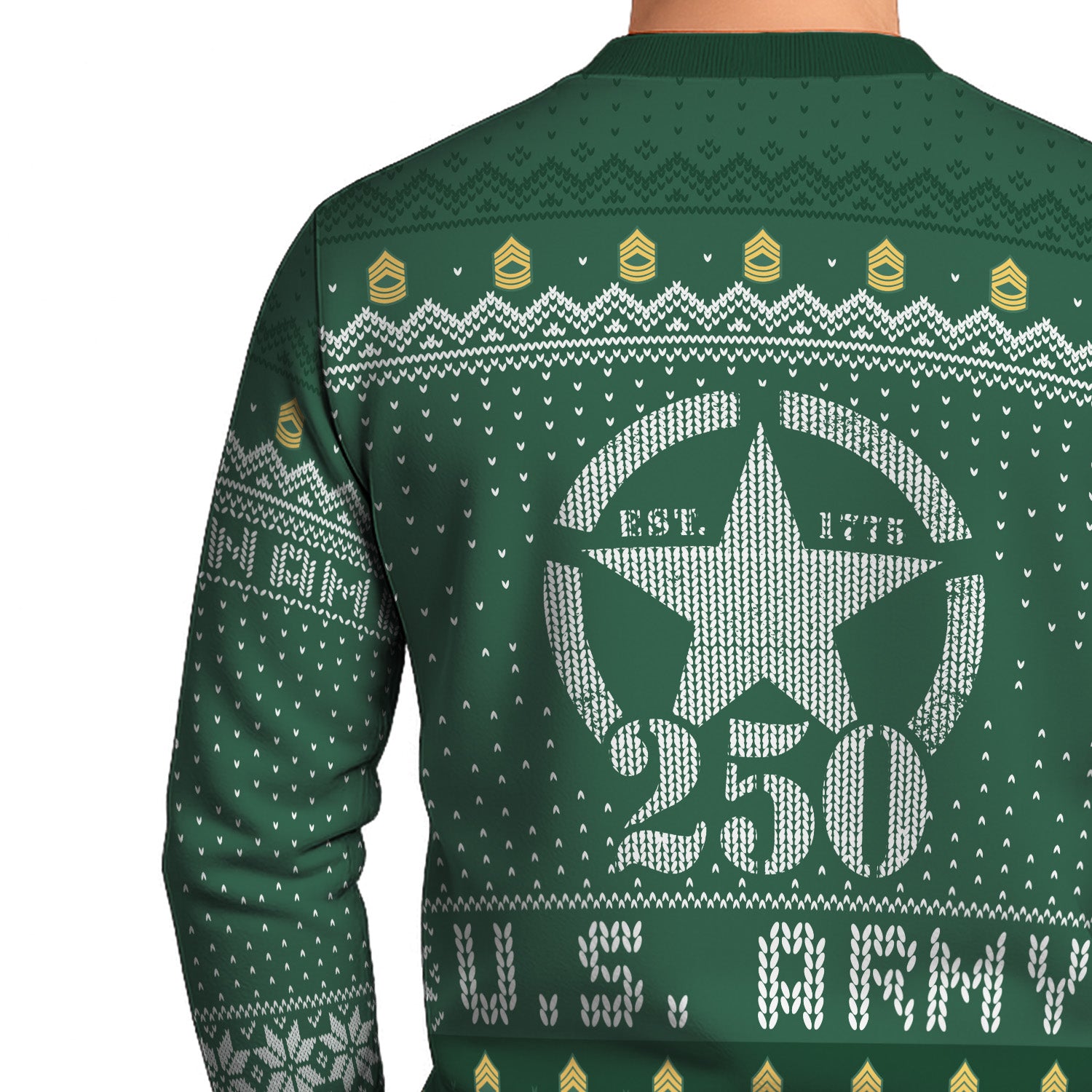 Custom Ranks And Text US Army Ugly Christmas Sweater for Women Men TUST04