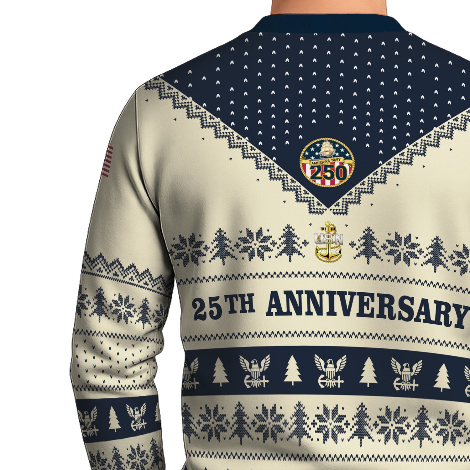 Custom Ranks US Navy Ugly Christmas Sweater for Women Men TUST05