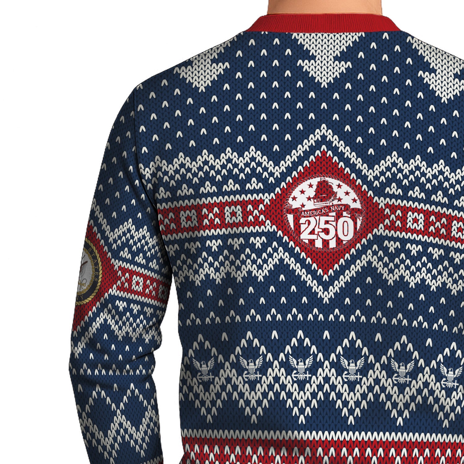 Personalized US Navy Christmas Ugly Sweater TUST09