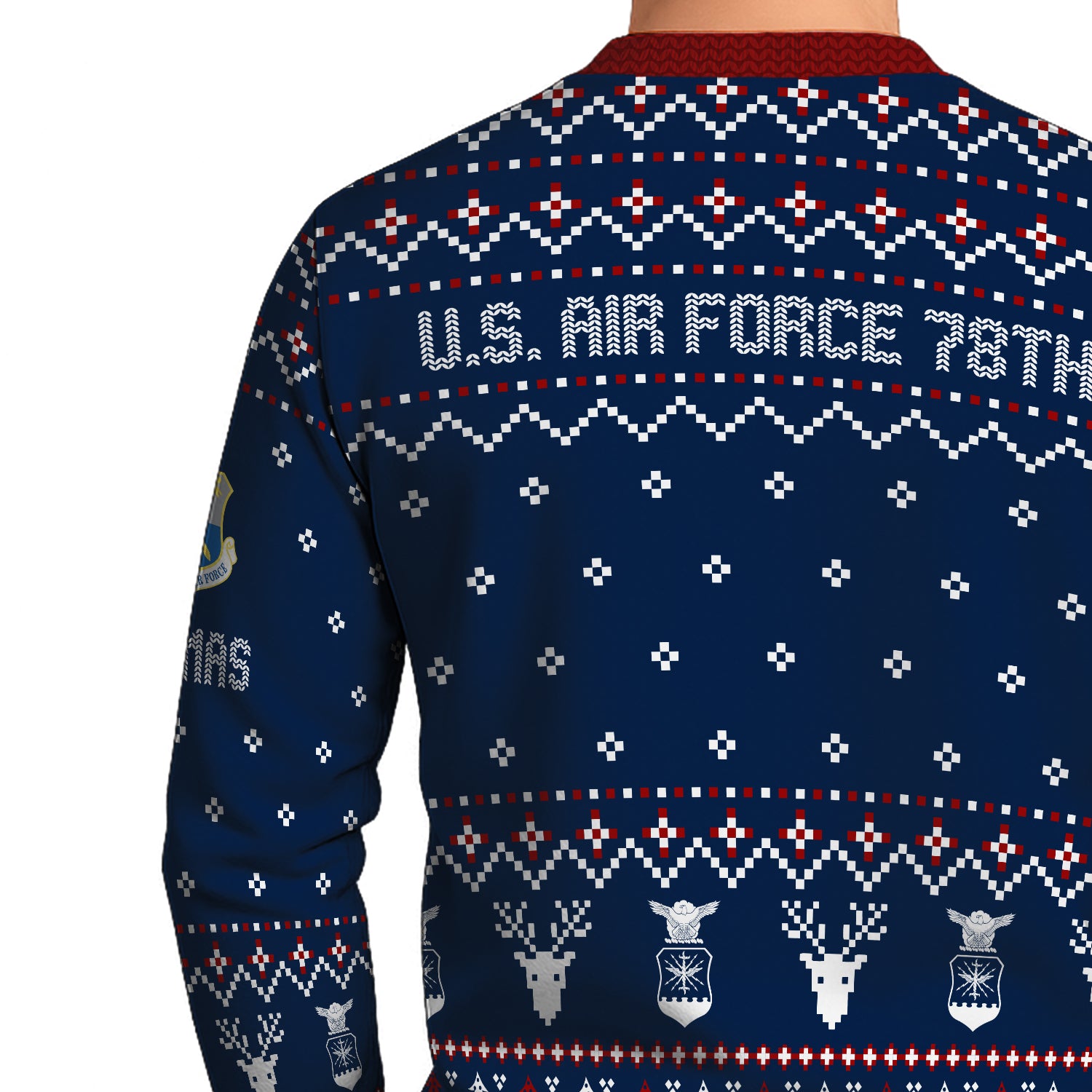 Custom Ranks And Text US Air Force Ugly Christmas Sweater for Women Men JUST01