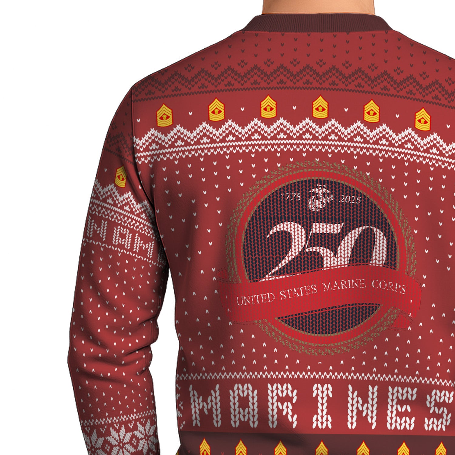 Custom Ranks And Text USMC Ugly Christmas Sweater for Women Men TUST04