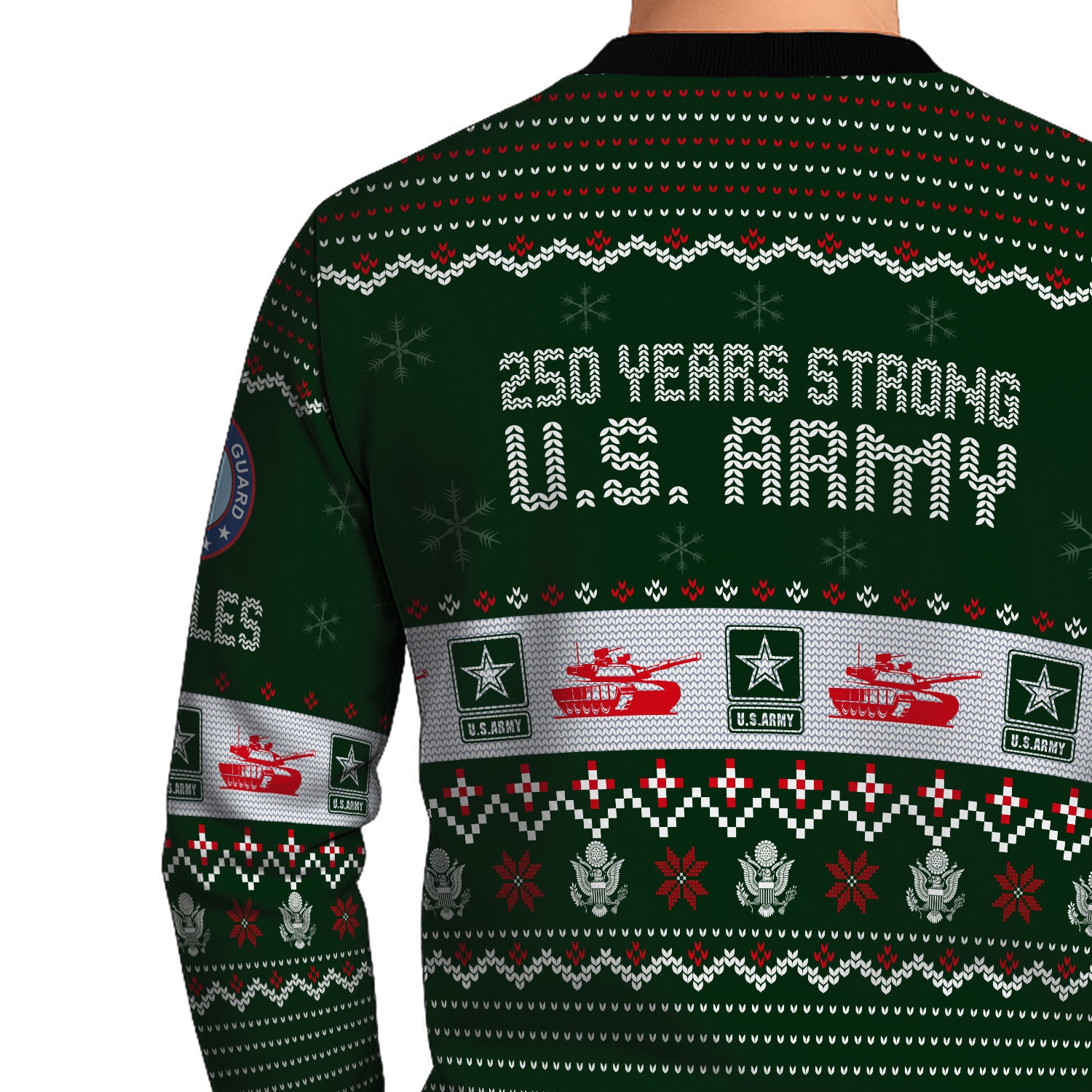 Custom Ranks And Text US Army Ugly Christmas Sweater for Women Men JUST03