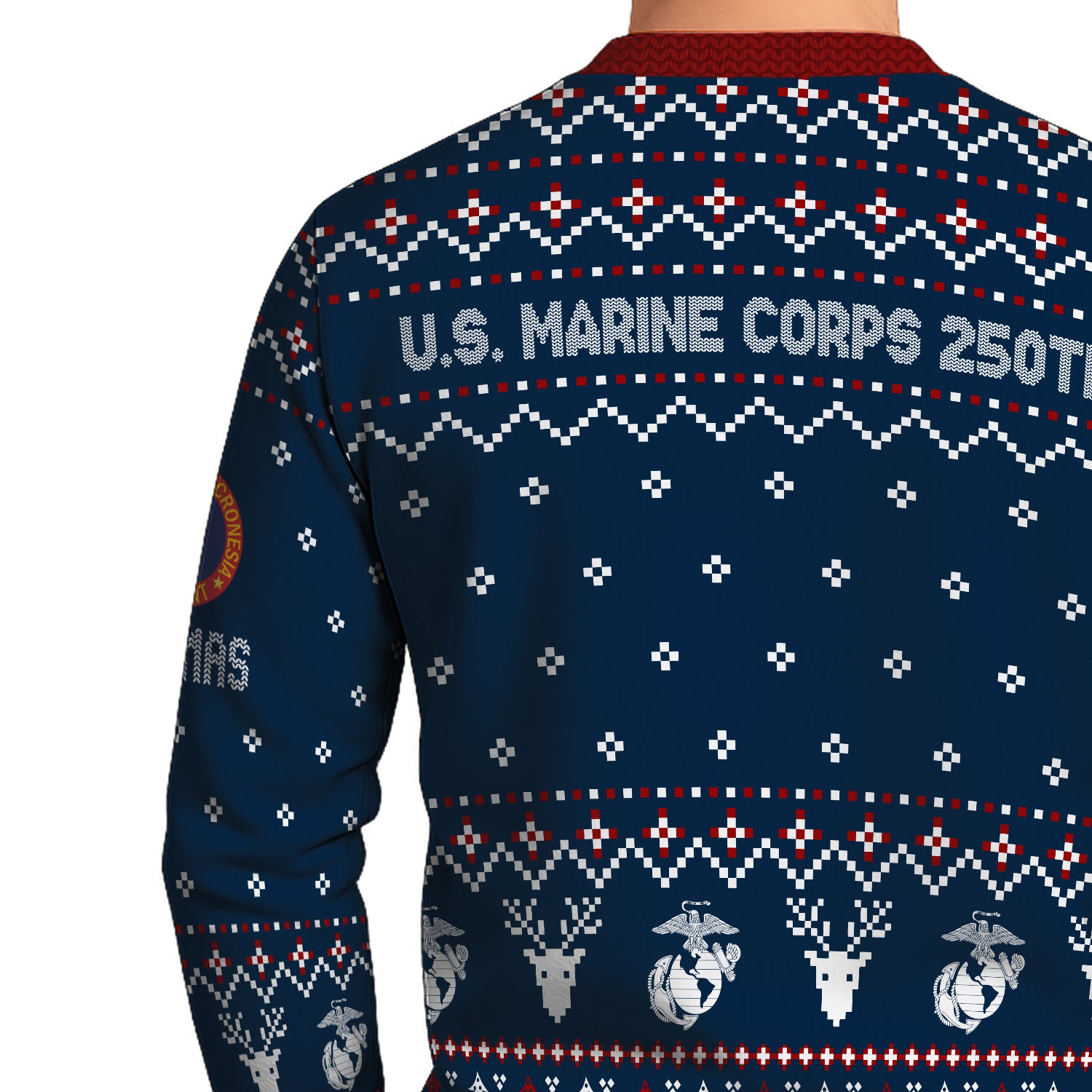 Custom Ranks And Text USMC Ugly Christmas Sweater for Women Men JUST01