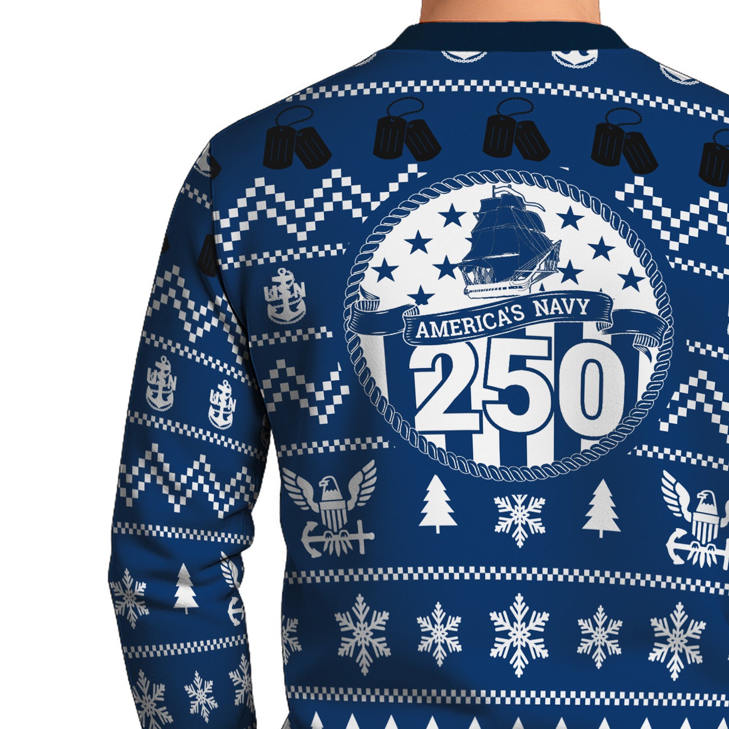 Custom Ranks US Navy Ugly Christmas Sweater for Women Men TUST01