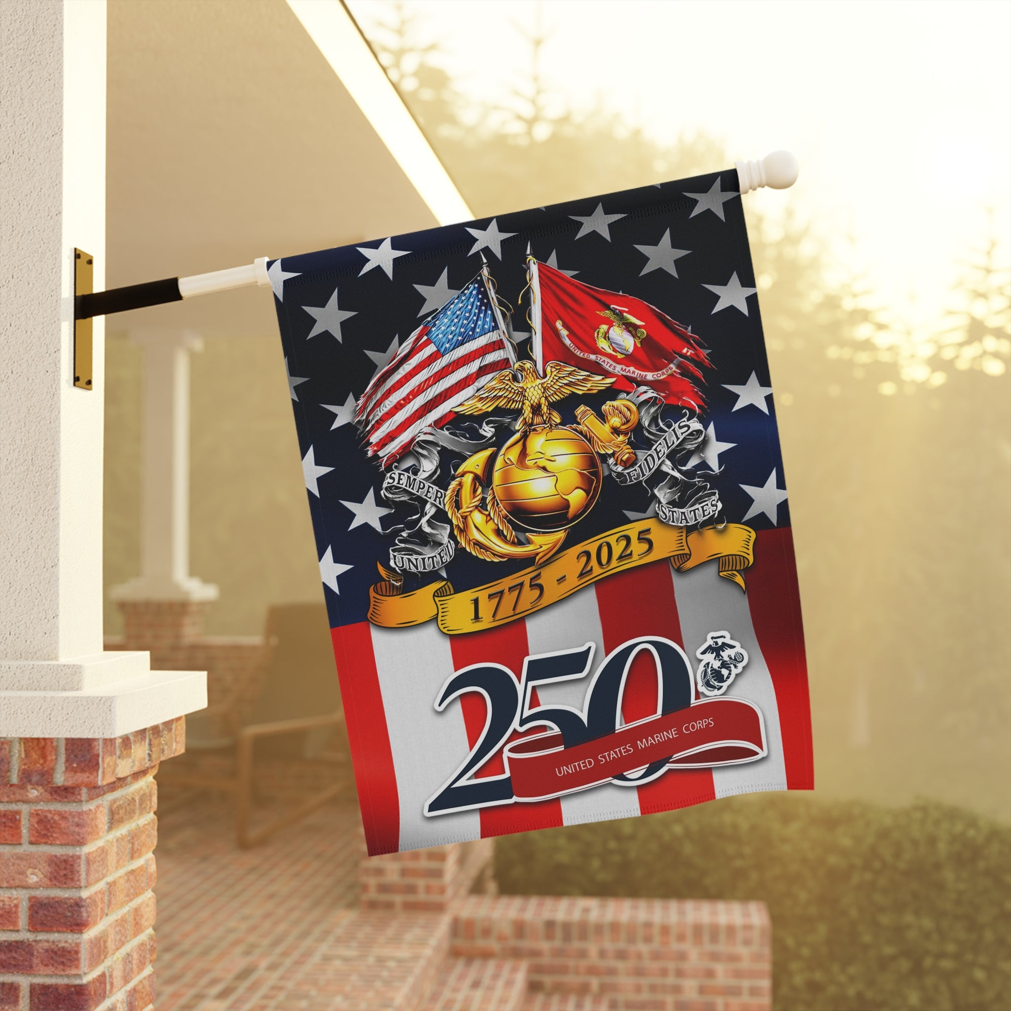 MARlNE 250 Years Of Service Garden Flag Twin-Side Printing