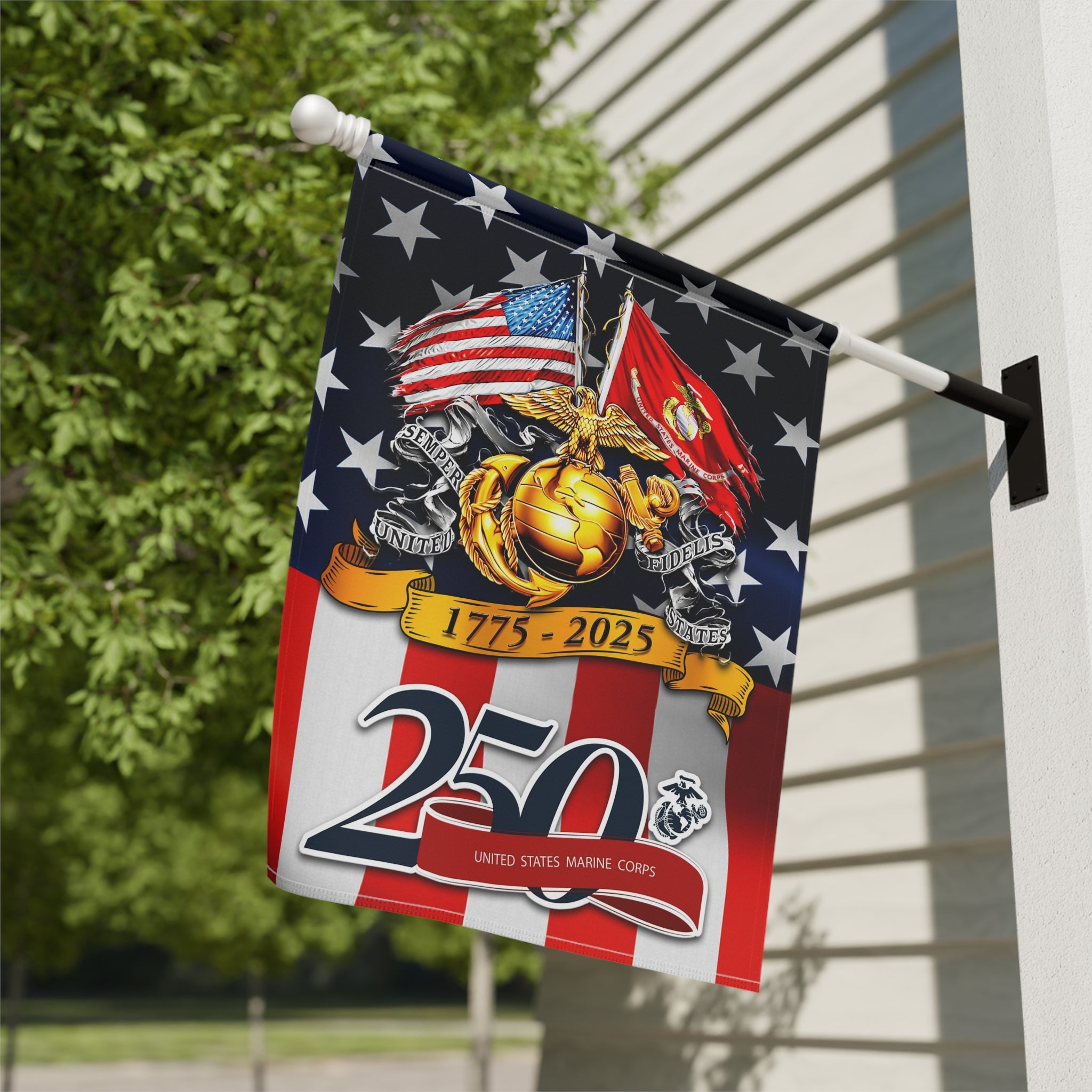 MARlNE 250 Years Of Service Garden Flag Twin-Side Printing