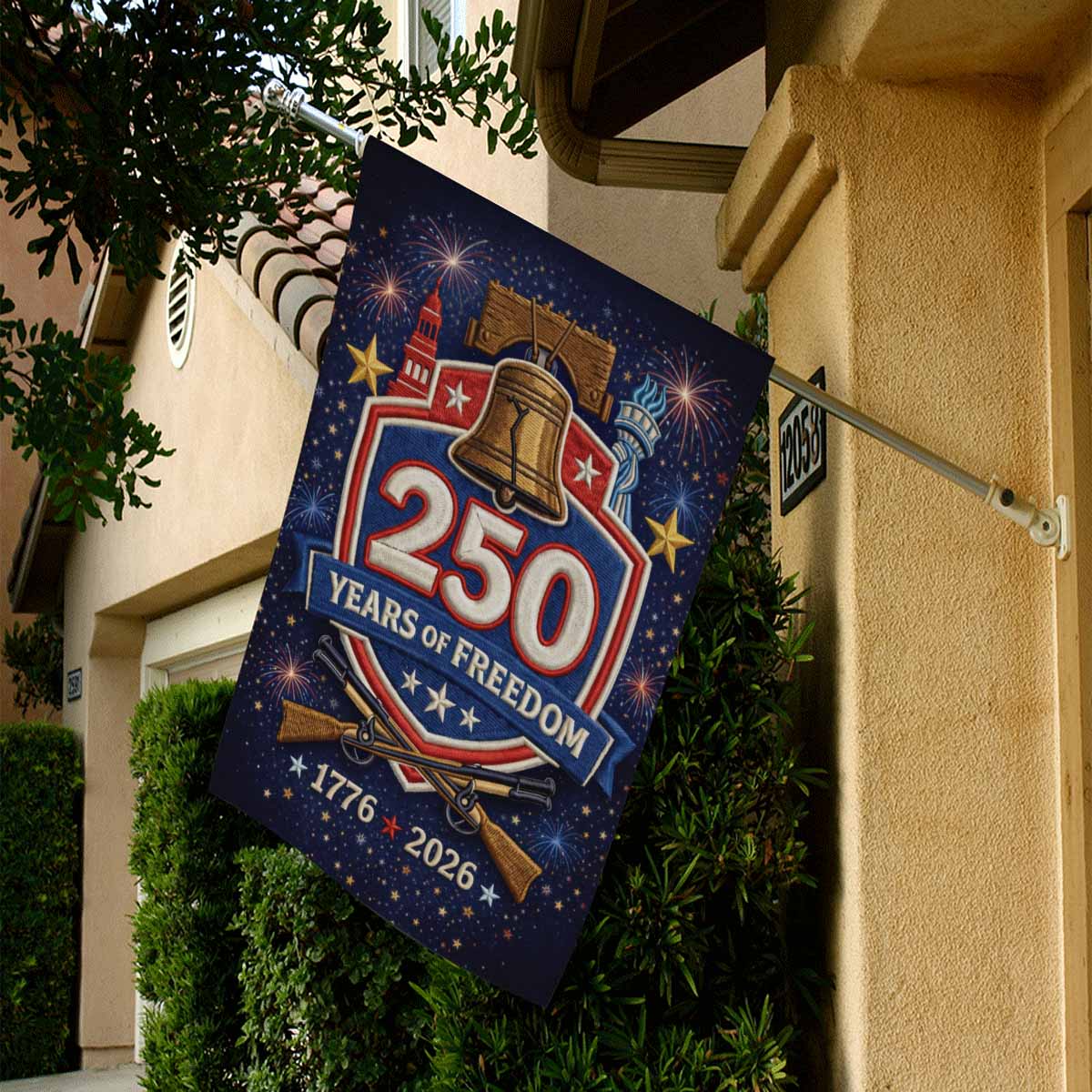America 250 House Flag Patriotic Liberty Bell 1776-2026 250 Years of Freedom Outdoor Flag