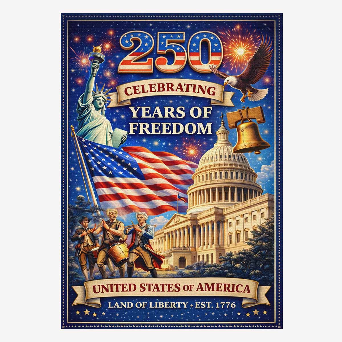 America 250 House Flag – 250 Years of Freedom Patriotic Celebration 1776–2026