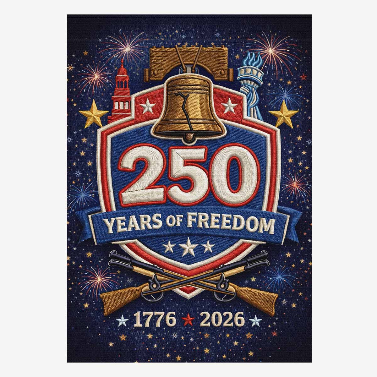 America 250 House Flag Patriotic Liberty Bell 1776-2026 250 Years of Freedom Outdoor Flag